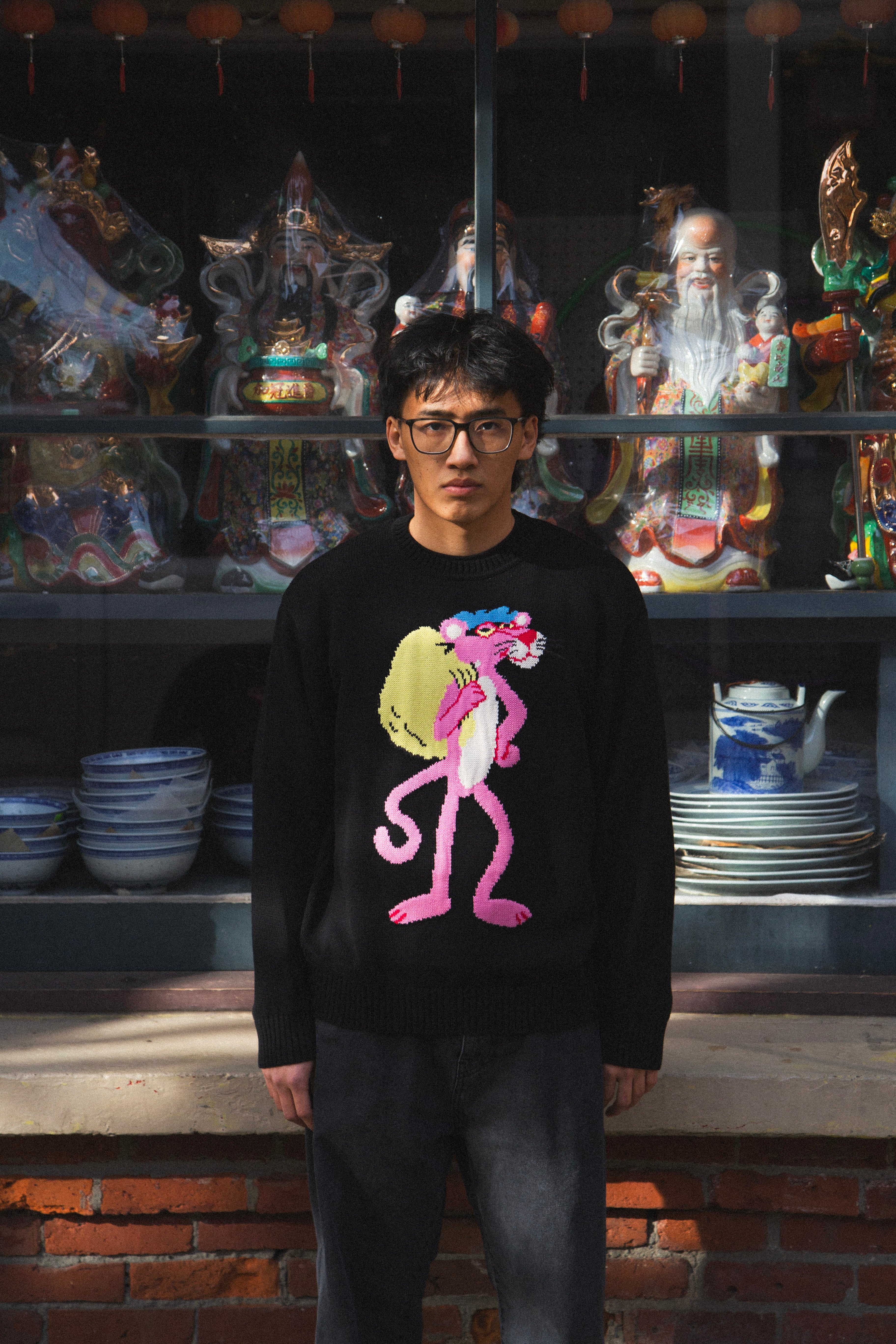 Pink Panther Heist Sweater Black