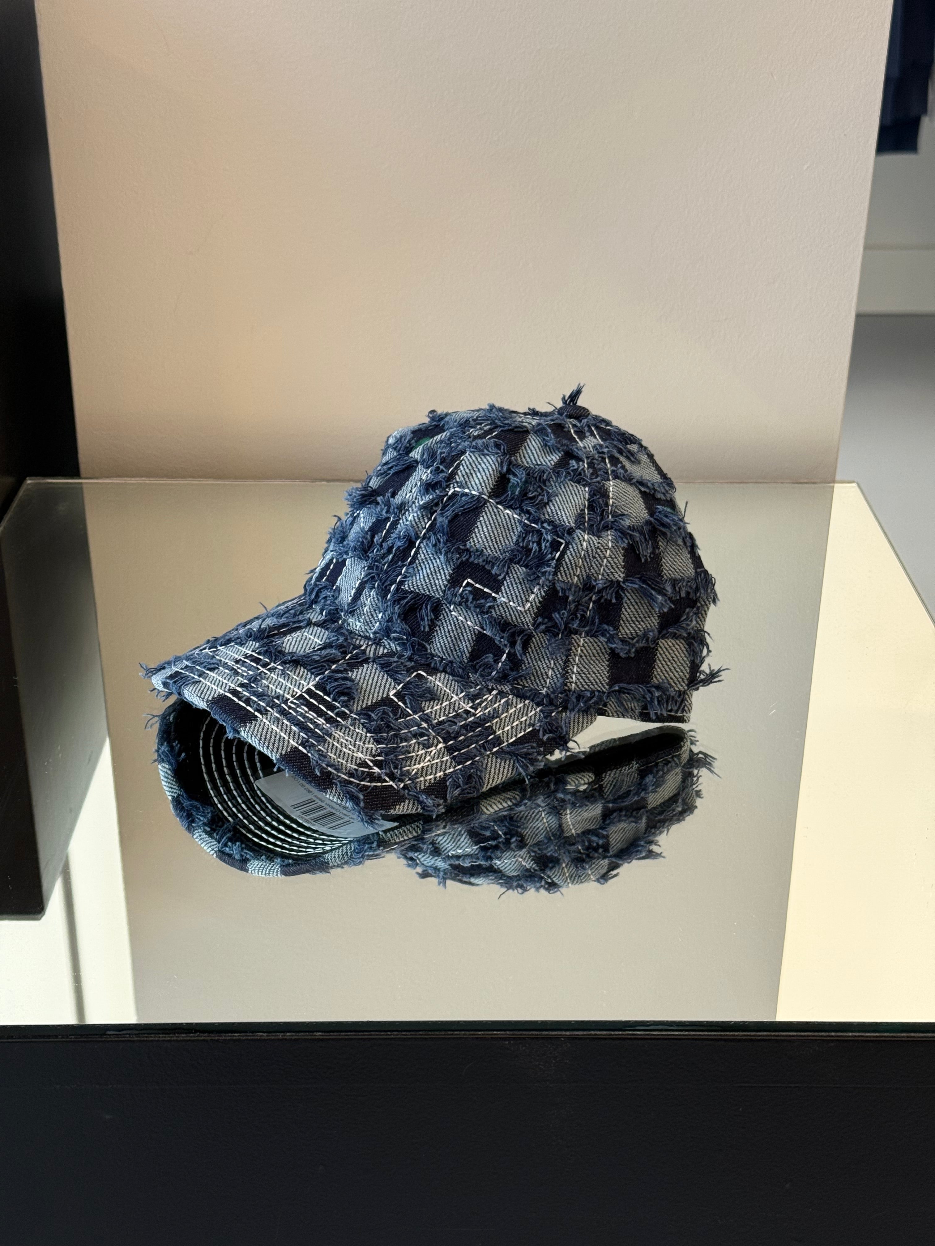 Vapor 6-Panel Cap Navy Checker Denim
