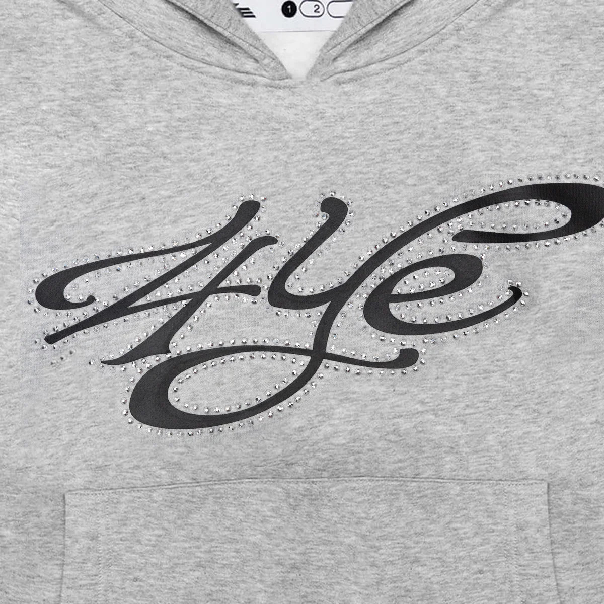 Signature Rhinestone P/O Hoodie Medium Heather Grey
