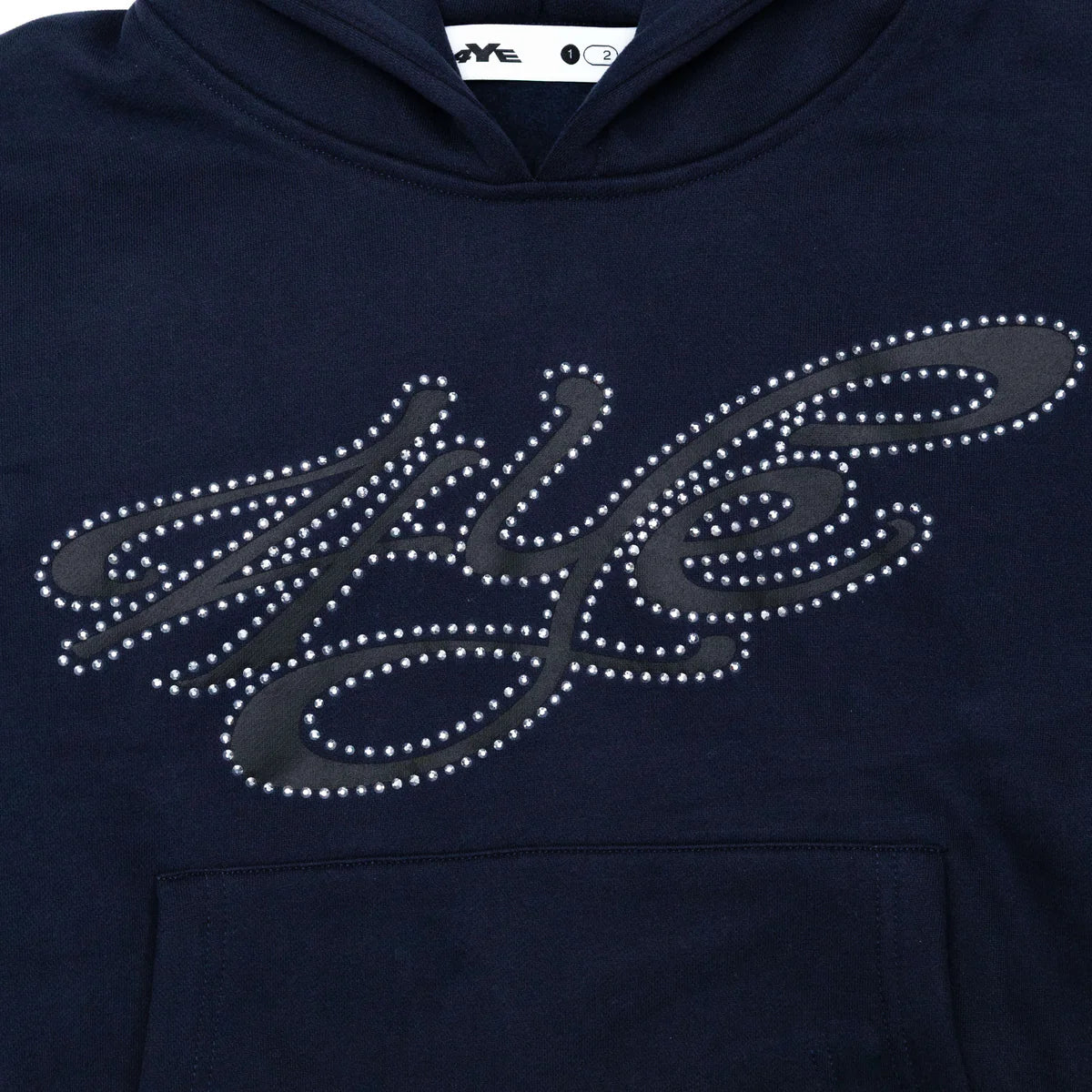 Signature Rhinestone P/O Hoodie Navy