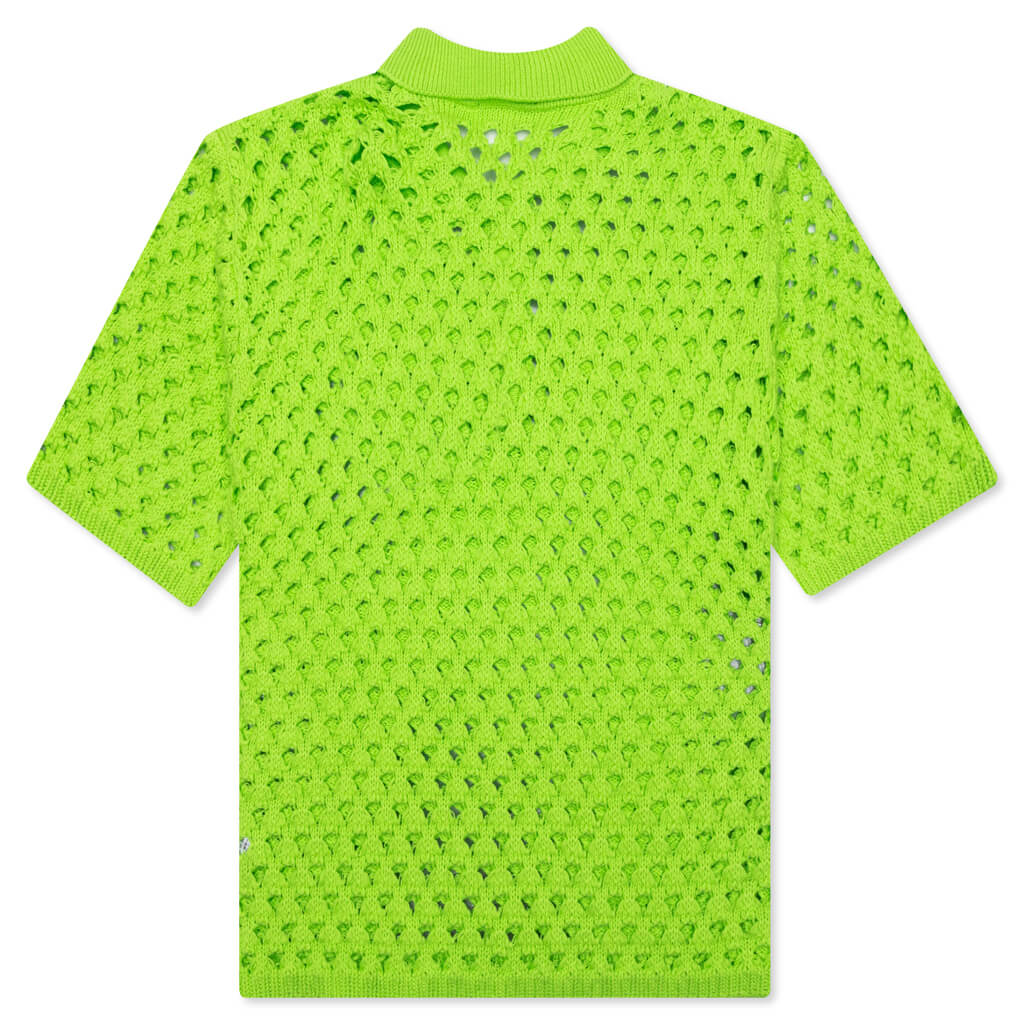Big Mesh Polo Sweater Lime
