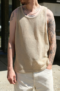 Cotton Big Mesh Tank Natural