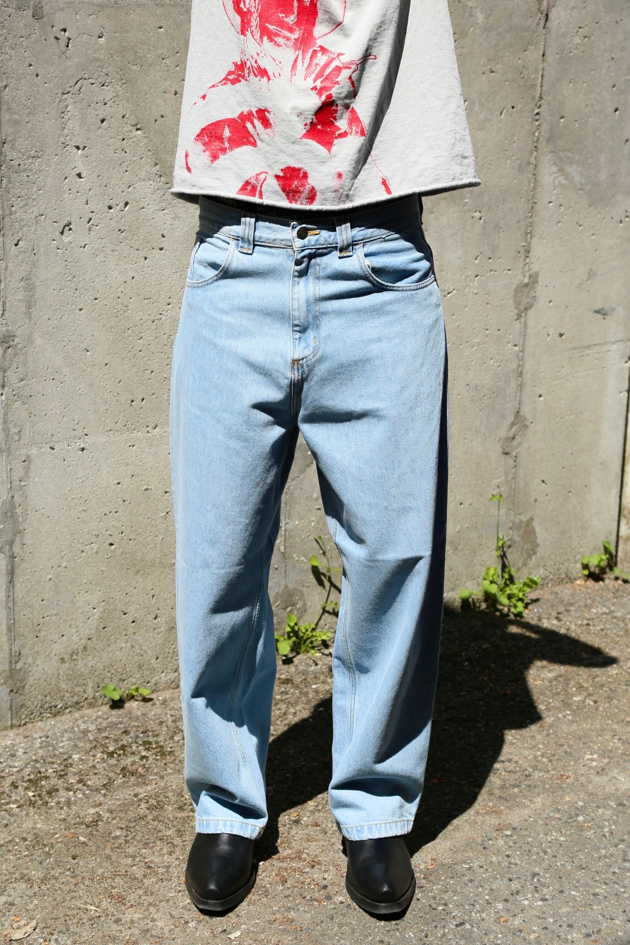 Brandon Pant Blue Heavy Stone Bleached