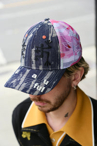 Biyu Trucker Hat Black Denim Camo / Pink Camo