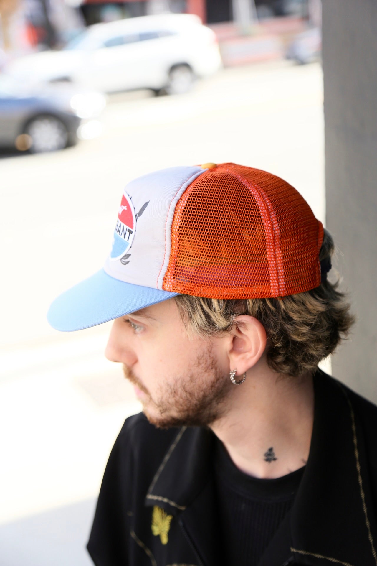 Vintage Trucker Cap Orange/Light Blue