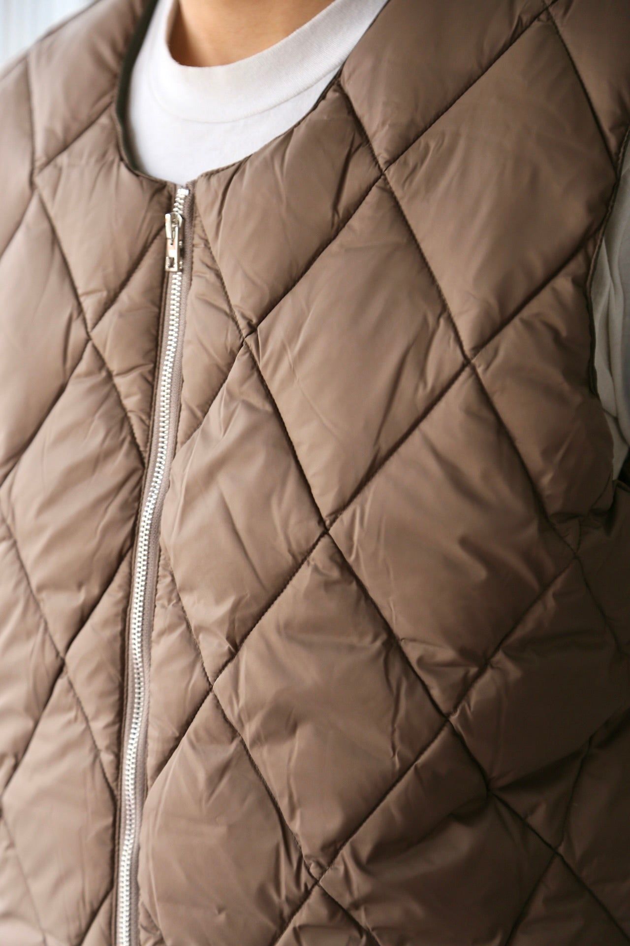 Stone Puffer Vest Brown