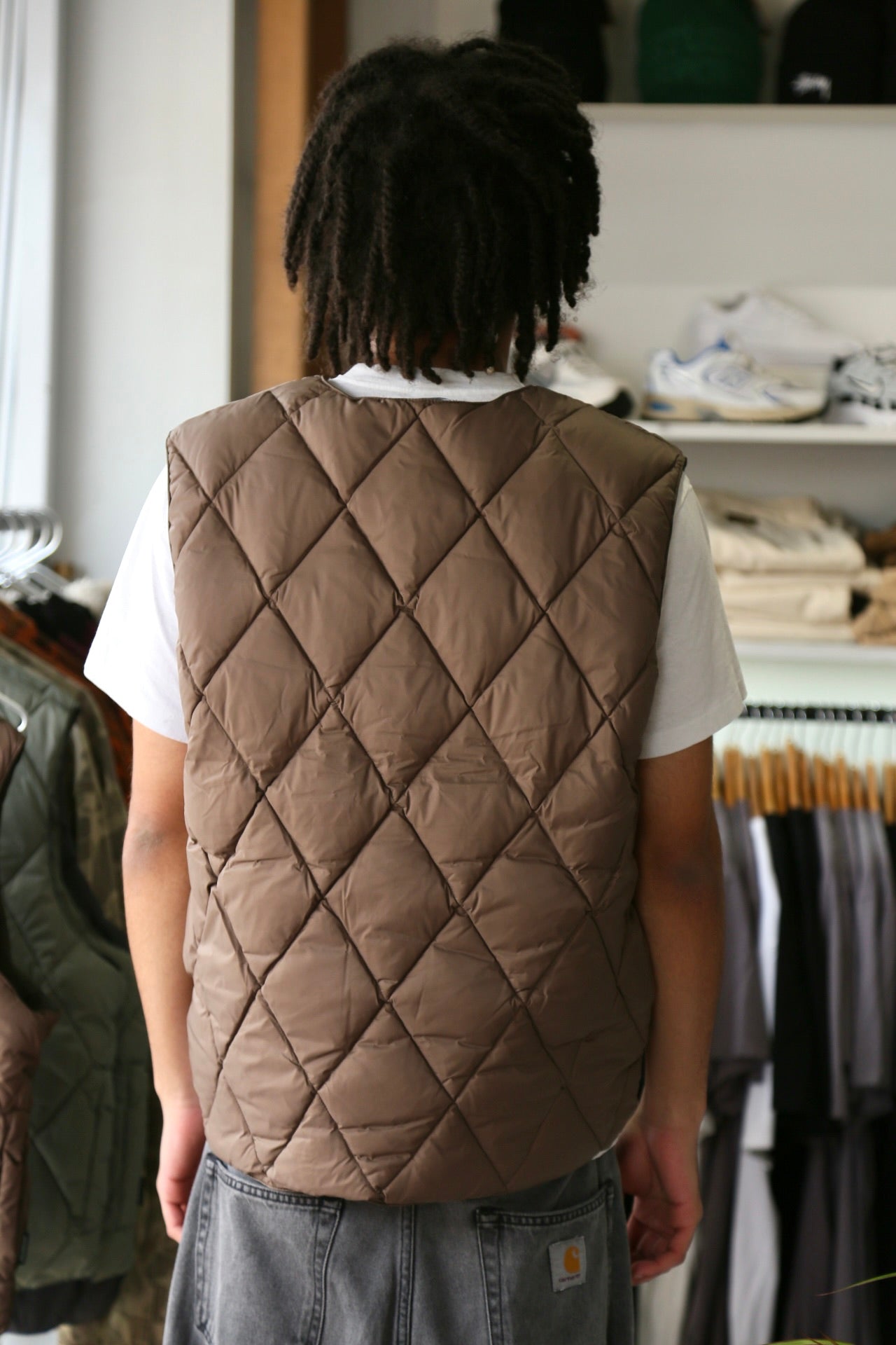 Stone Puffer Vest Brown