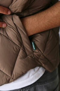 Stone Puffer Vest Brown