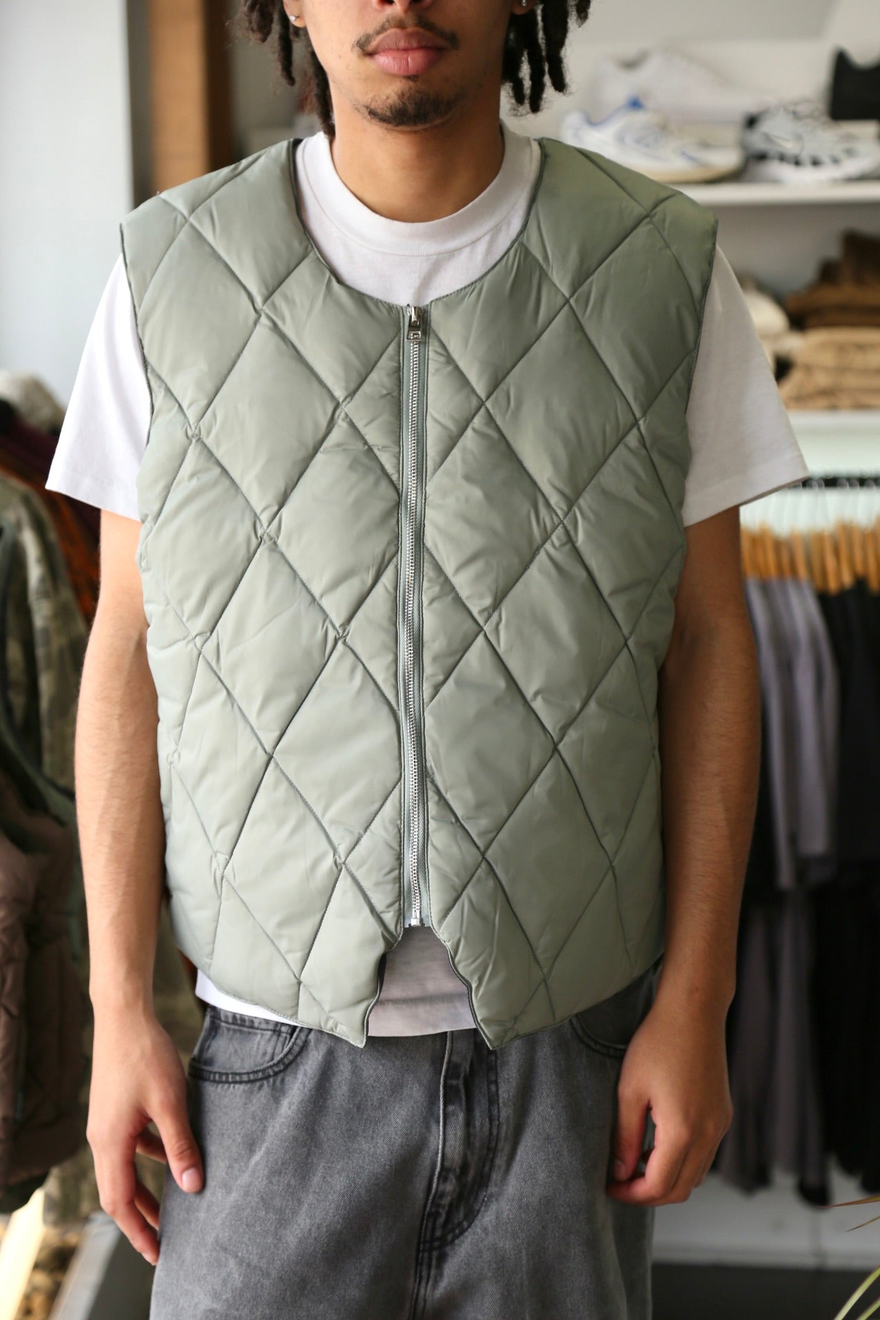 Stone Puffer Vest Seafoam