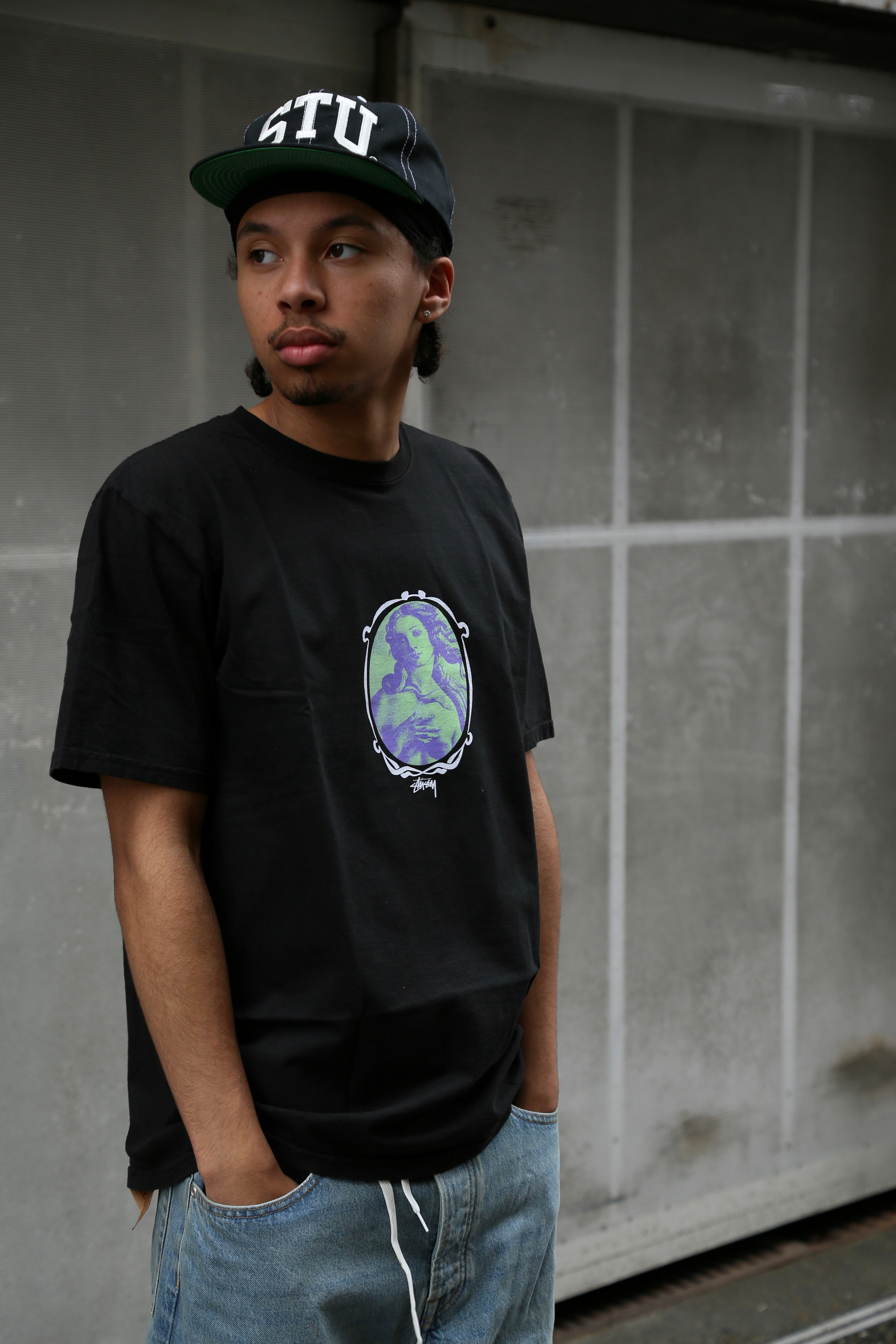 Venus Oval Pig. Dyed Tee Black