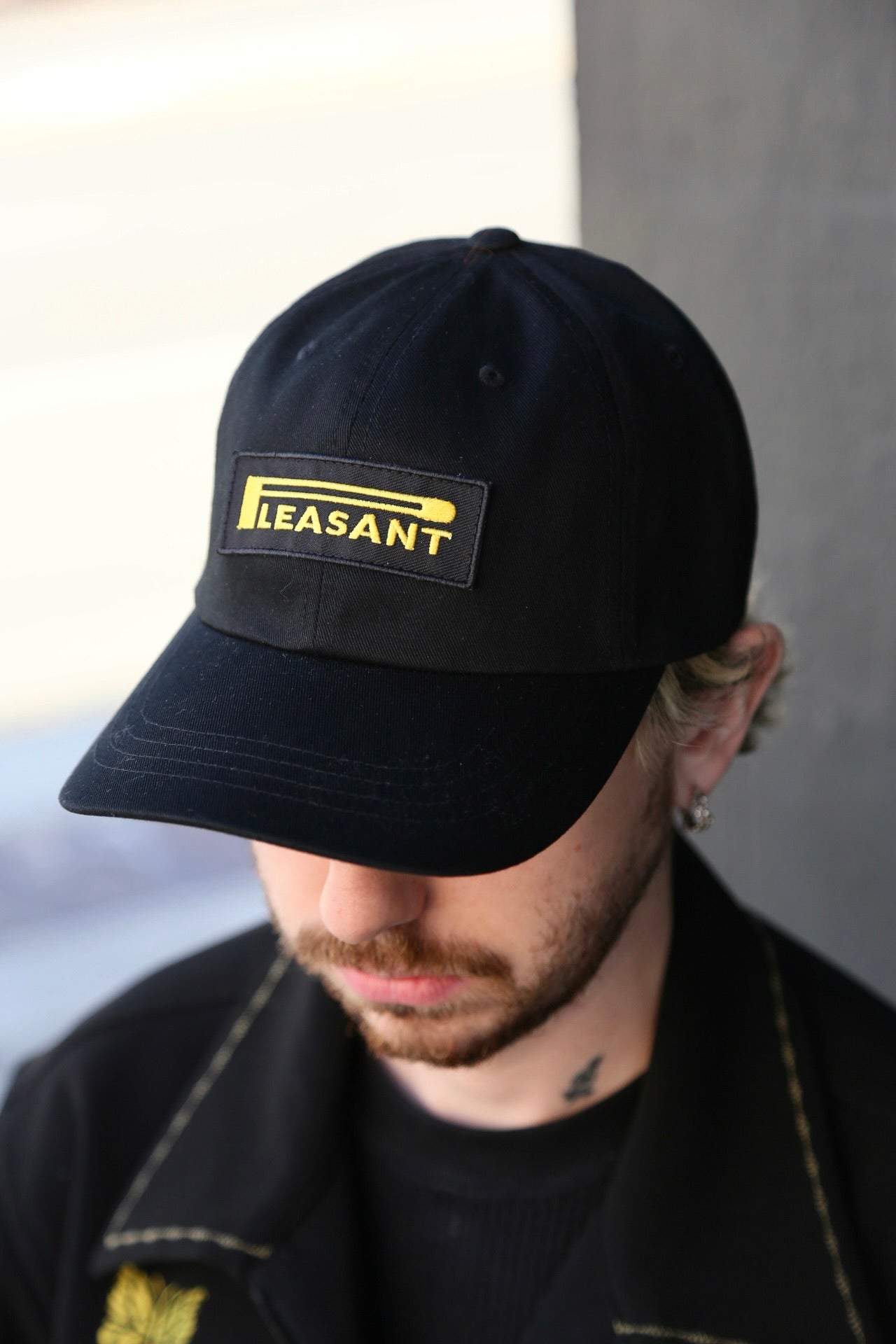 Pleasant Racing Patch Black Dad Cap