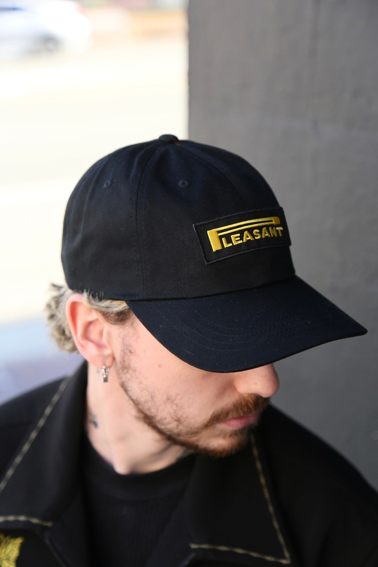 Pleasant Racing Patch Black Dad Cap