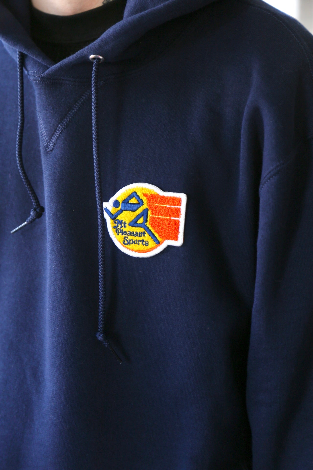 Running Man Patch Hoodie Navy