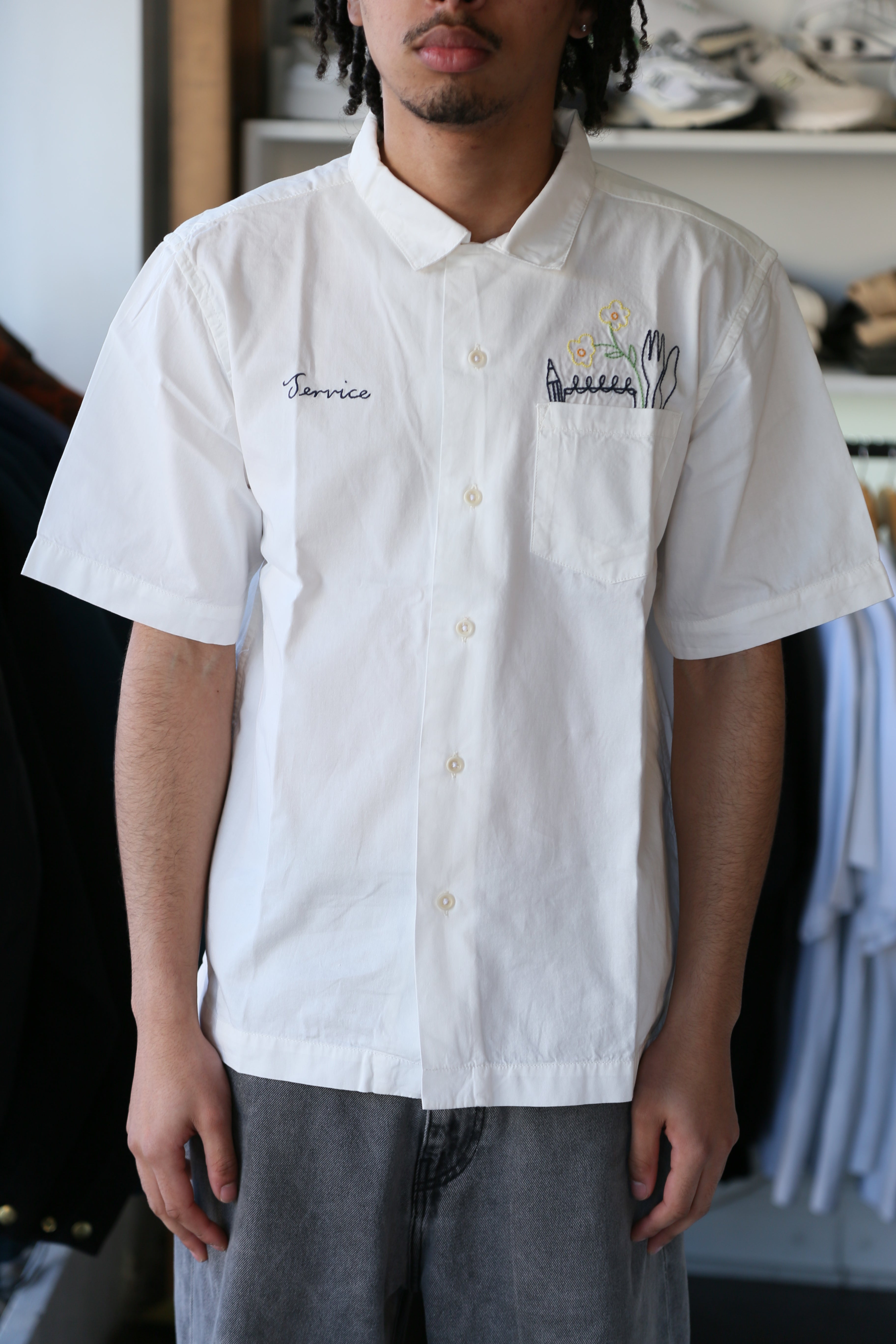 Light Twill Necessities Short Sleeve Shirt Off White