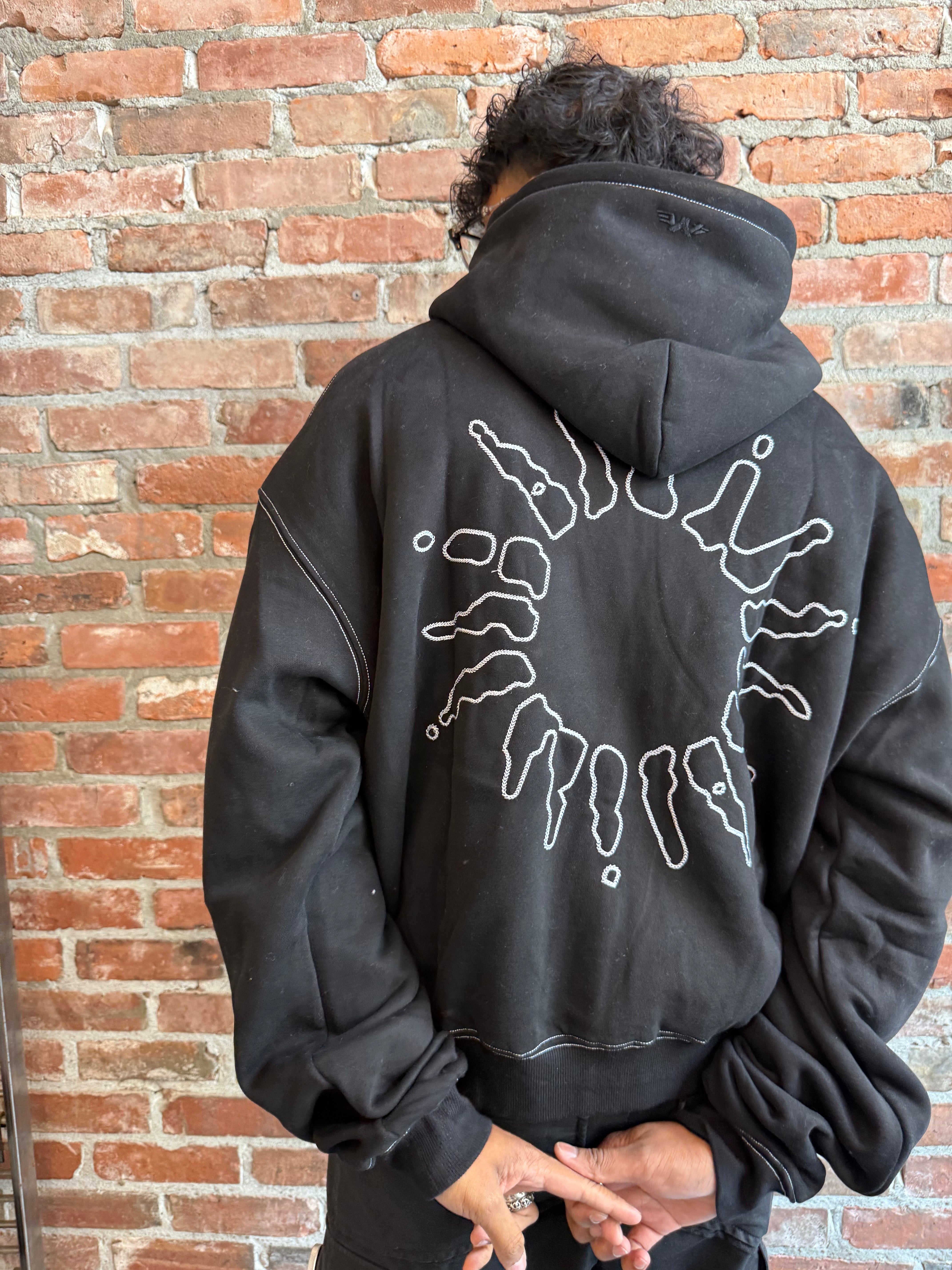 Signature Zip Hoodie Black/White