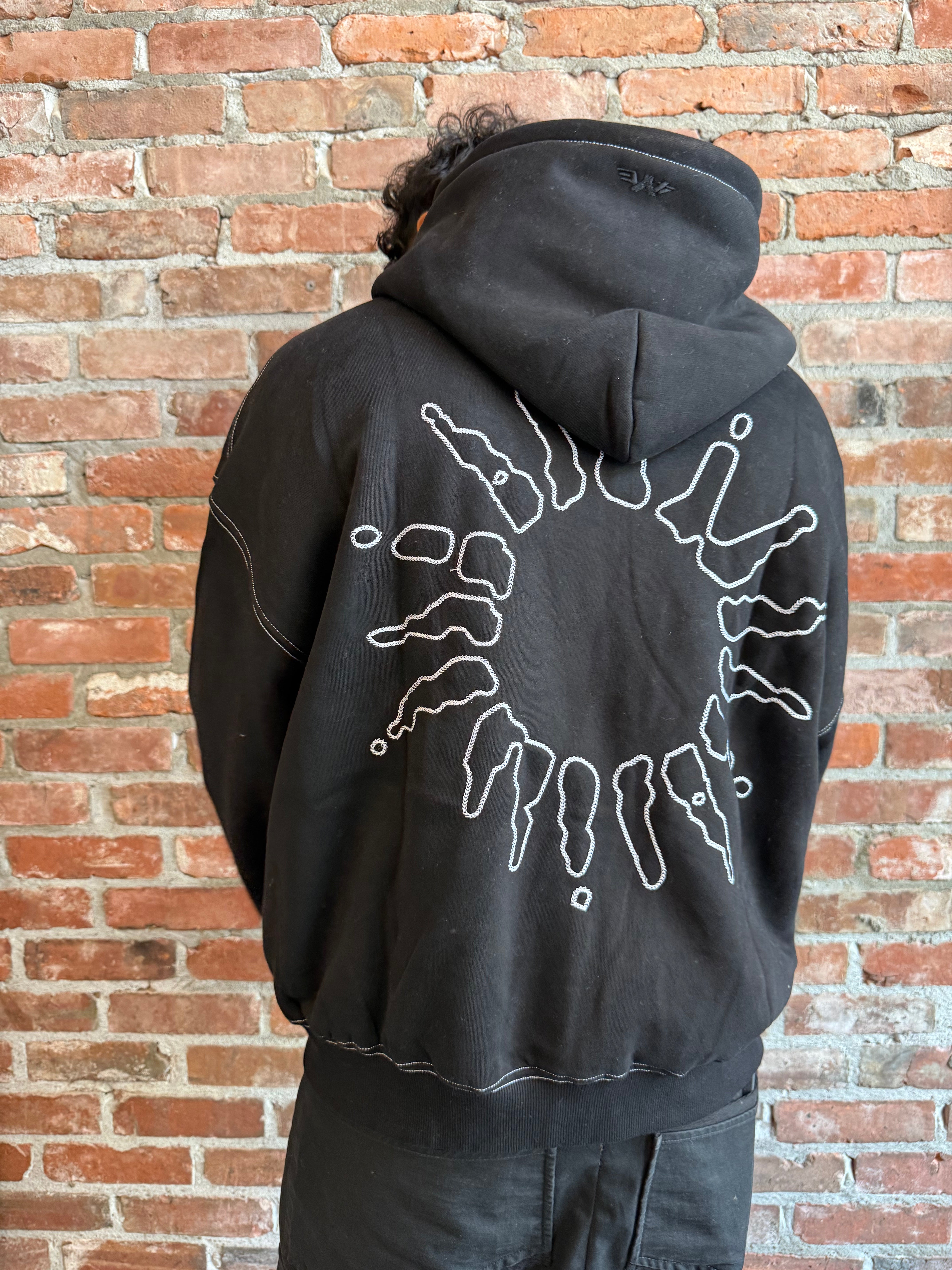 Signature Zip Hoodie Black/White