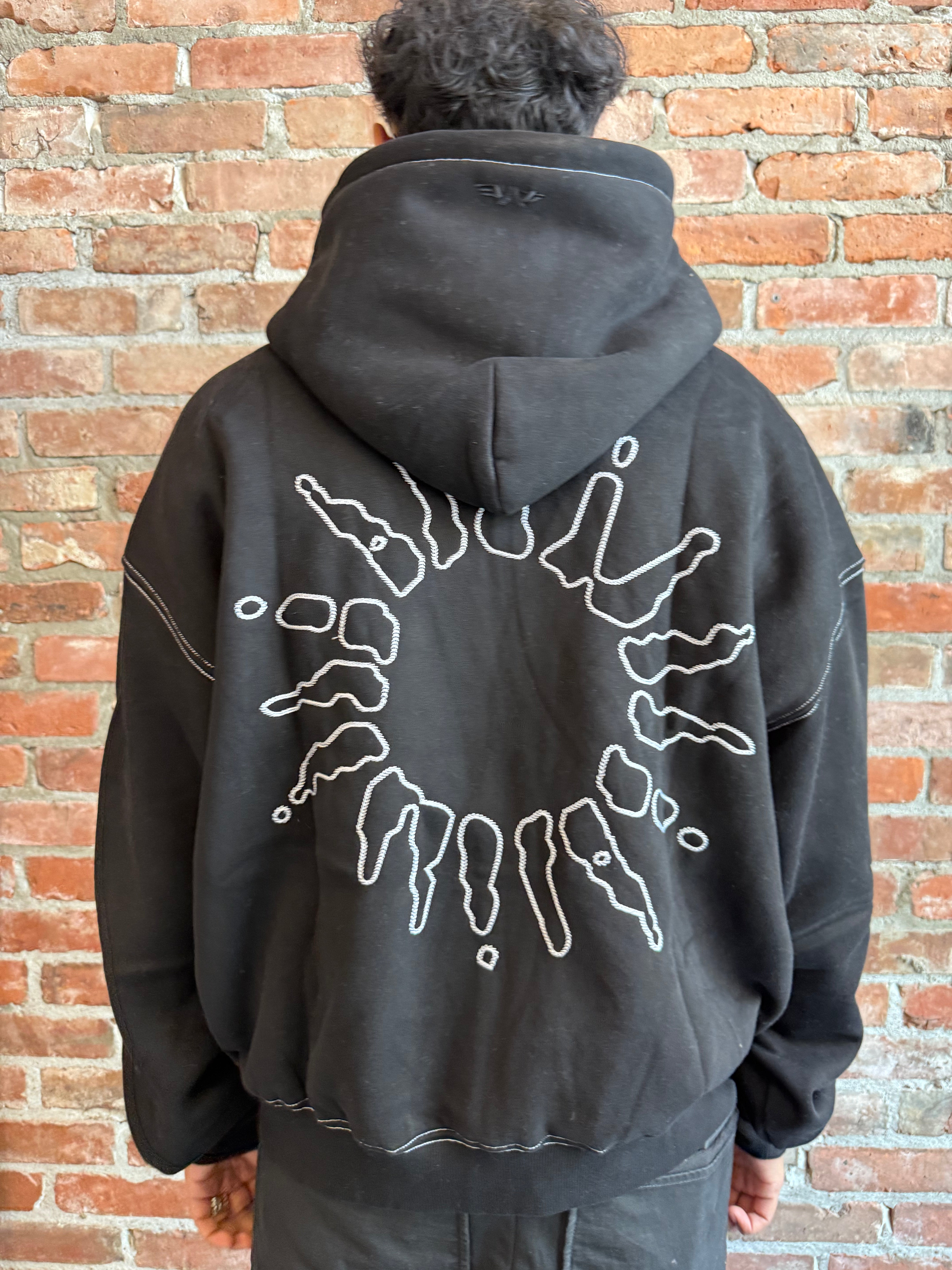 Signature Zip Hoodie Black/White