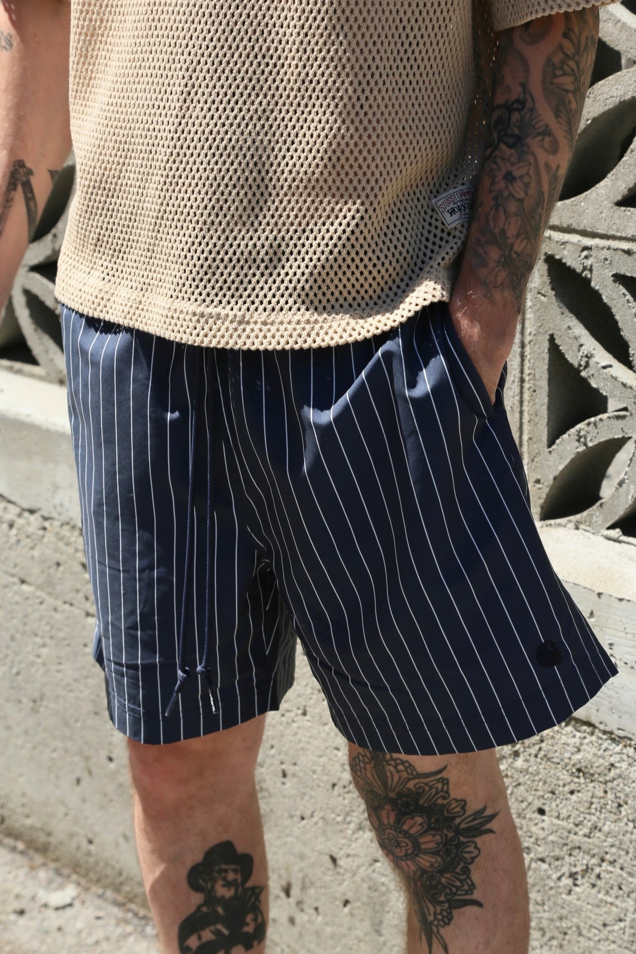 Slater Swim Trunks Blue Cason Stripe Vertical