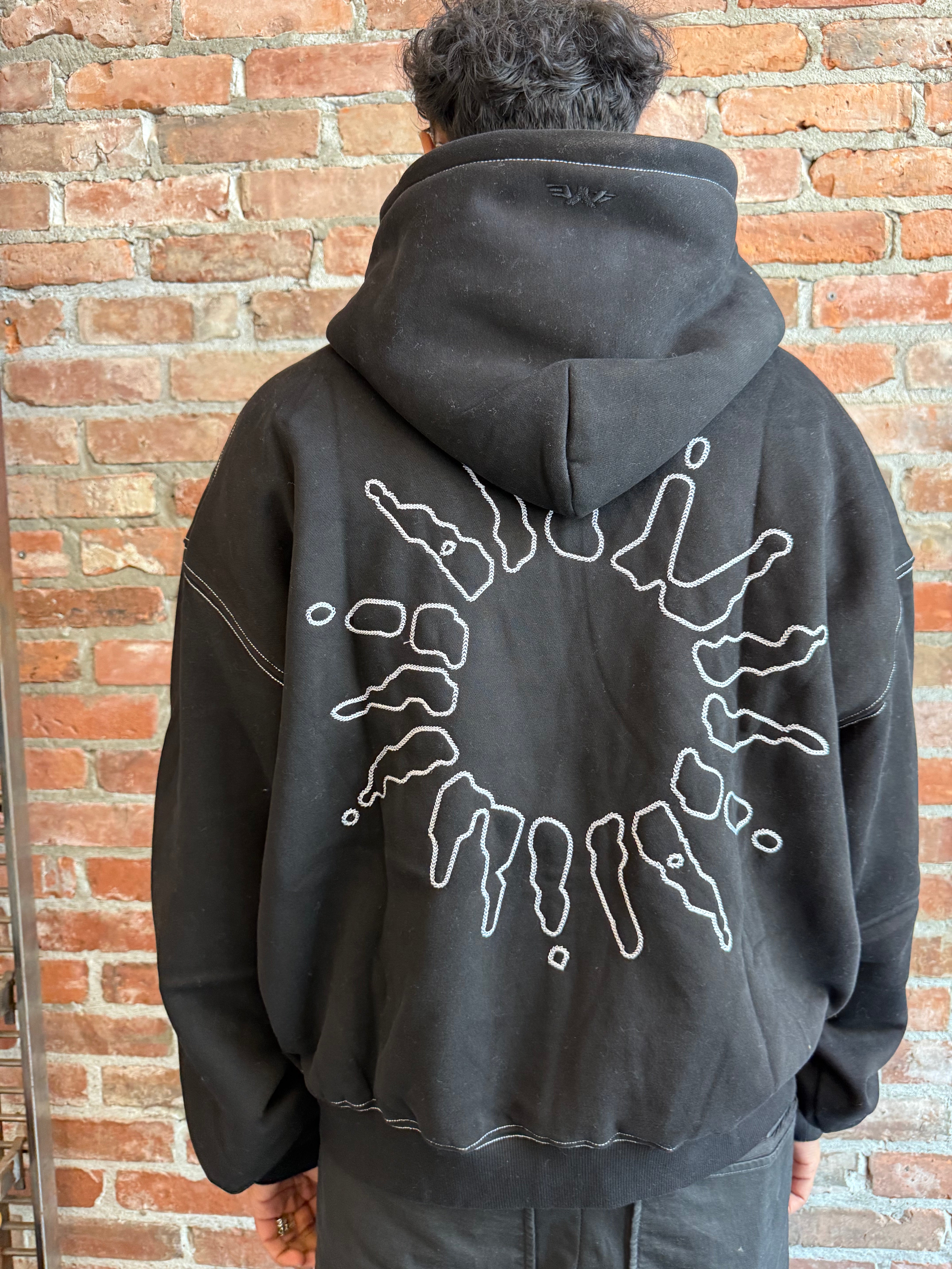 Signature Zip Hoodie Black/White