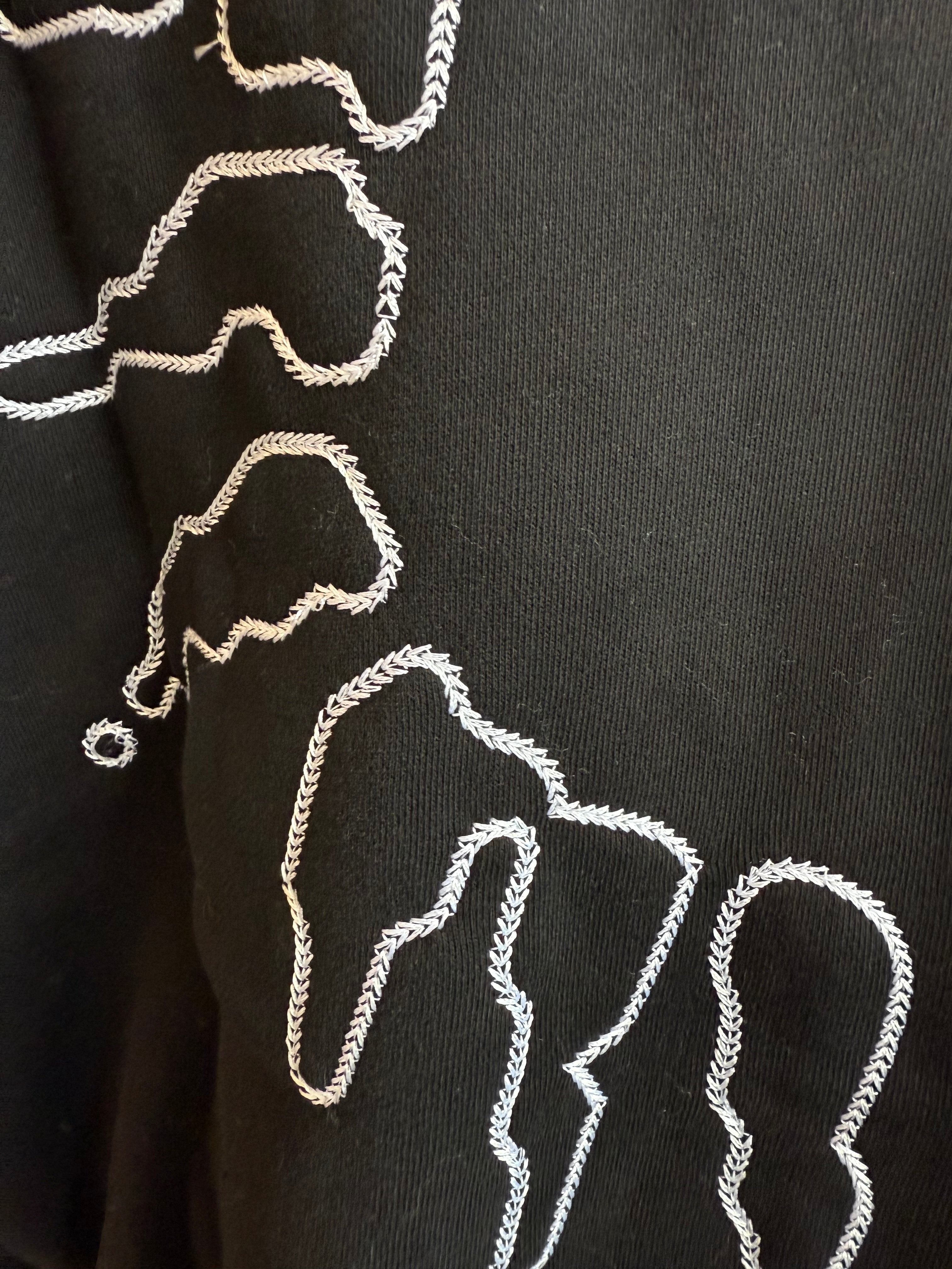 Signature Zip Hoodie Black/White