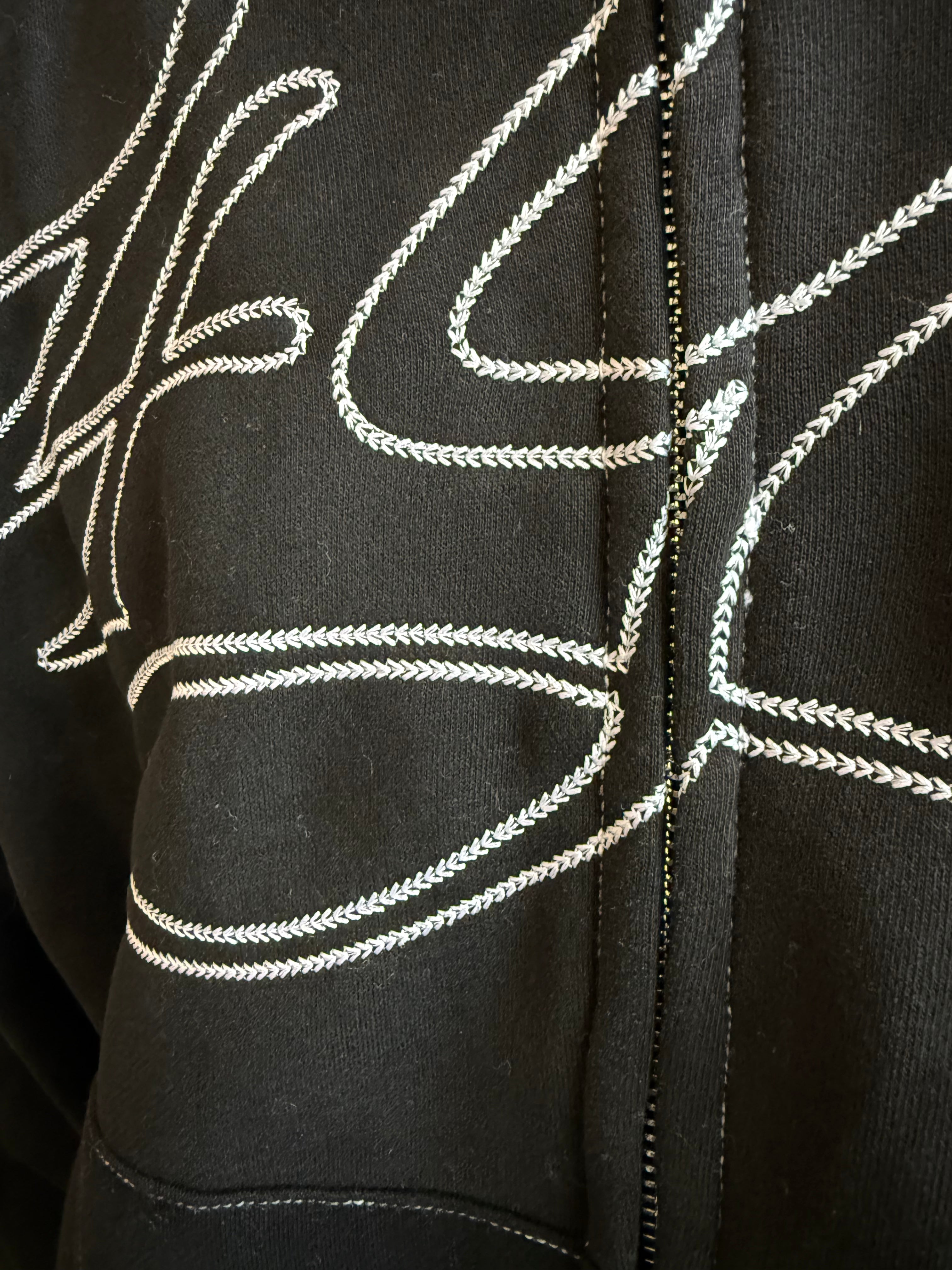 Signature Zip Hoodie Black/White