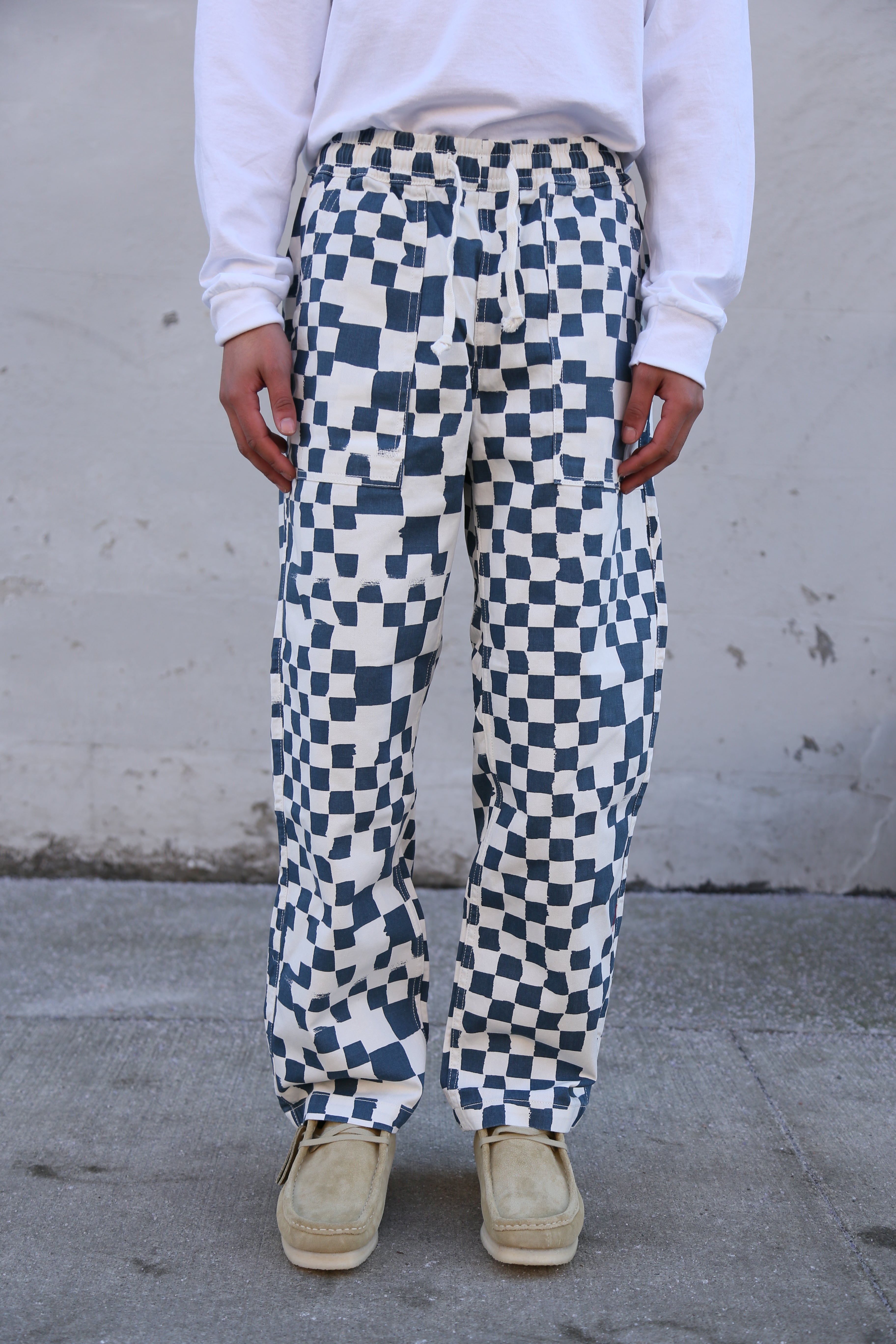 Printed Chef Pant Teal Checker