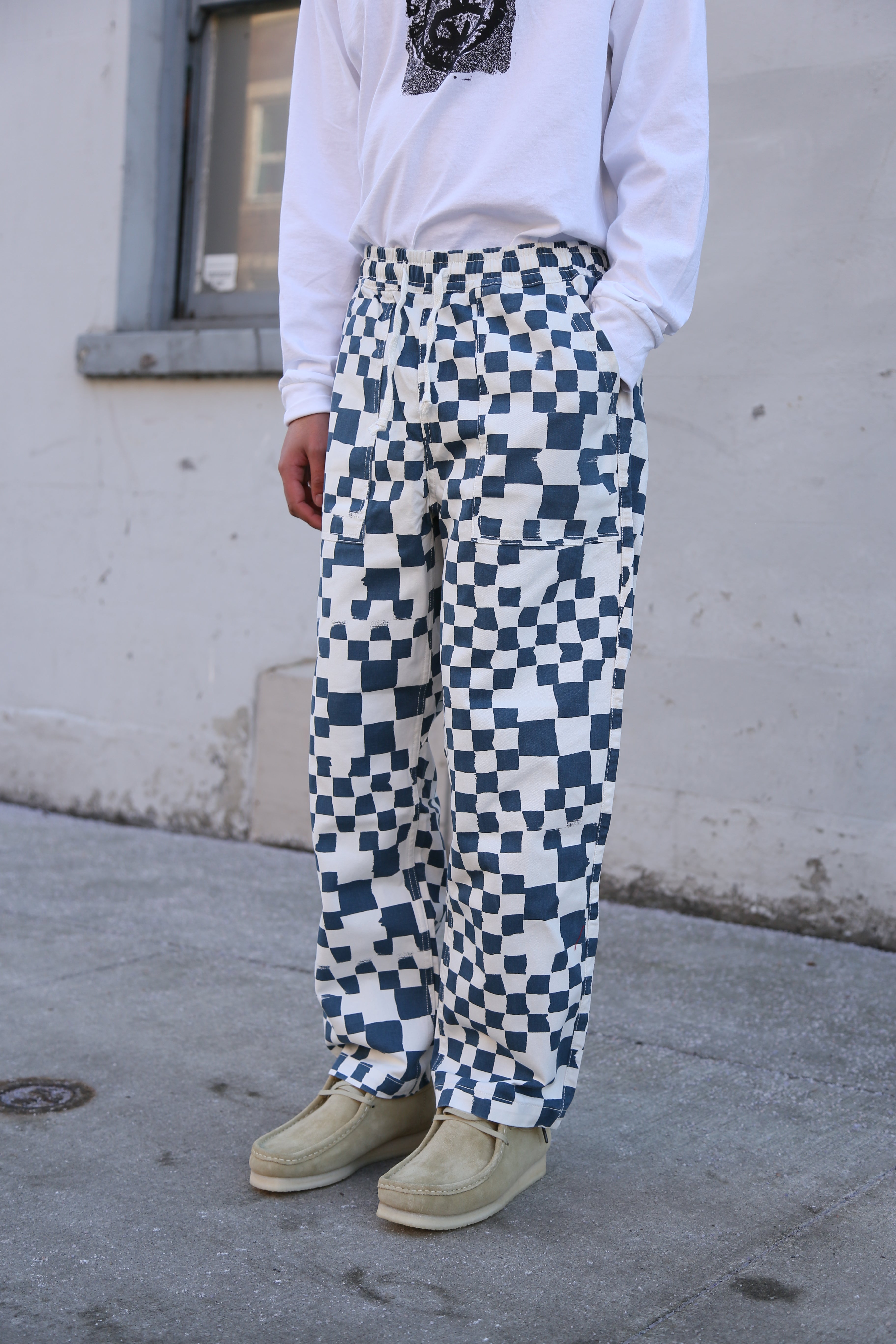 Printed Chef Pant Teal Checker