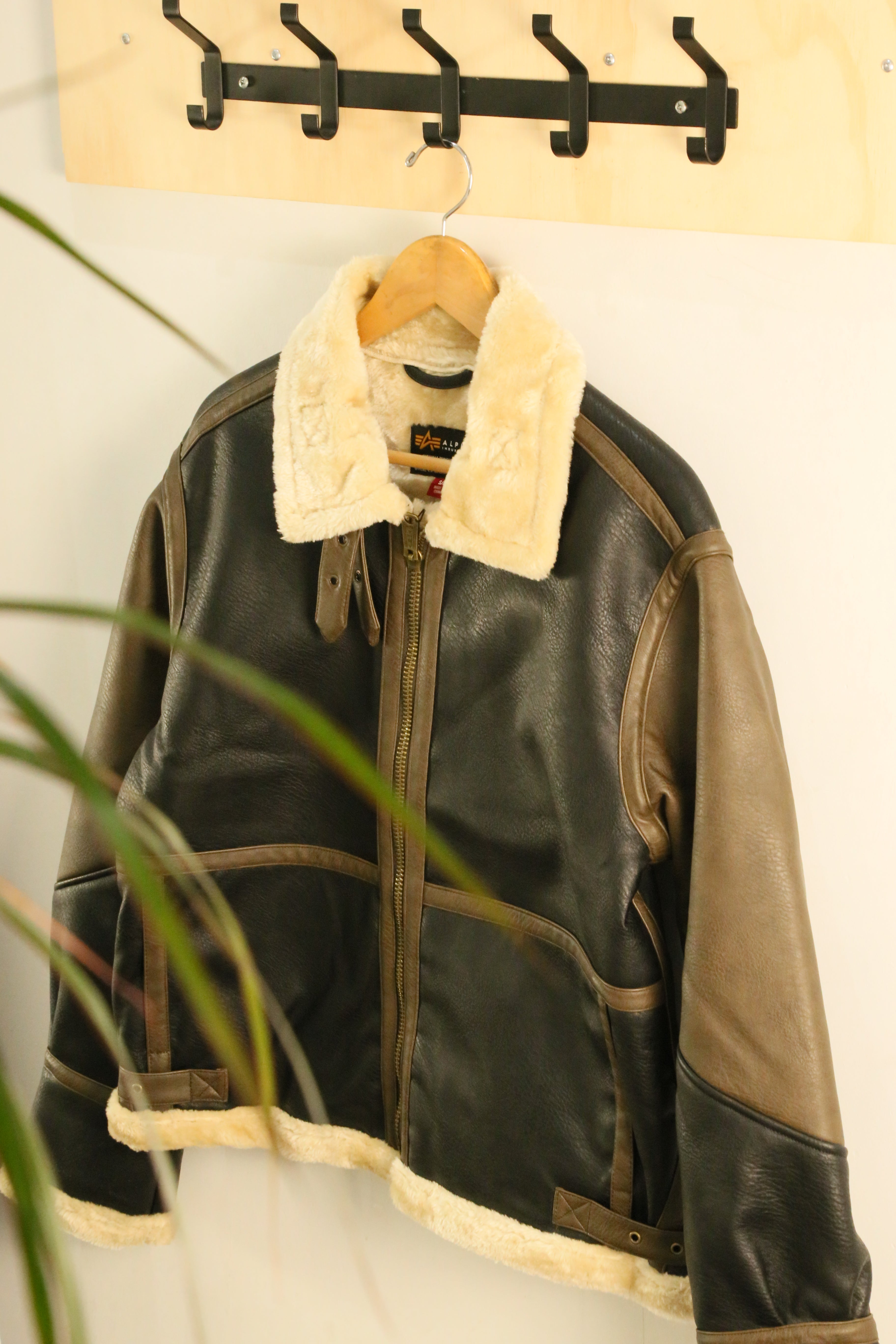 Faux Leather B-3 Mod Jacket Espresso