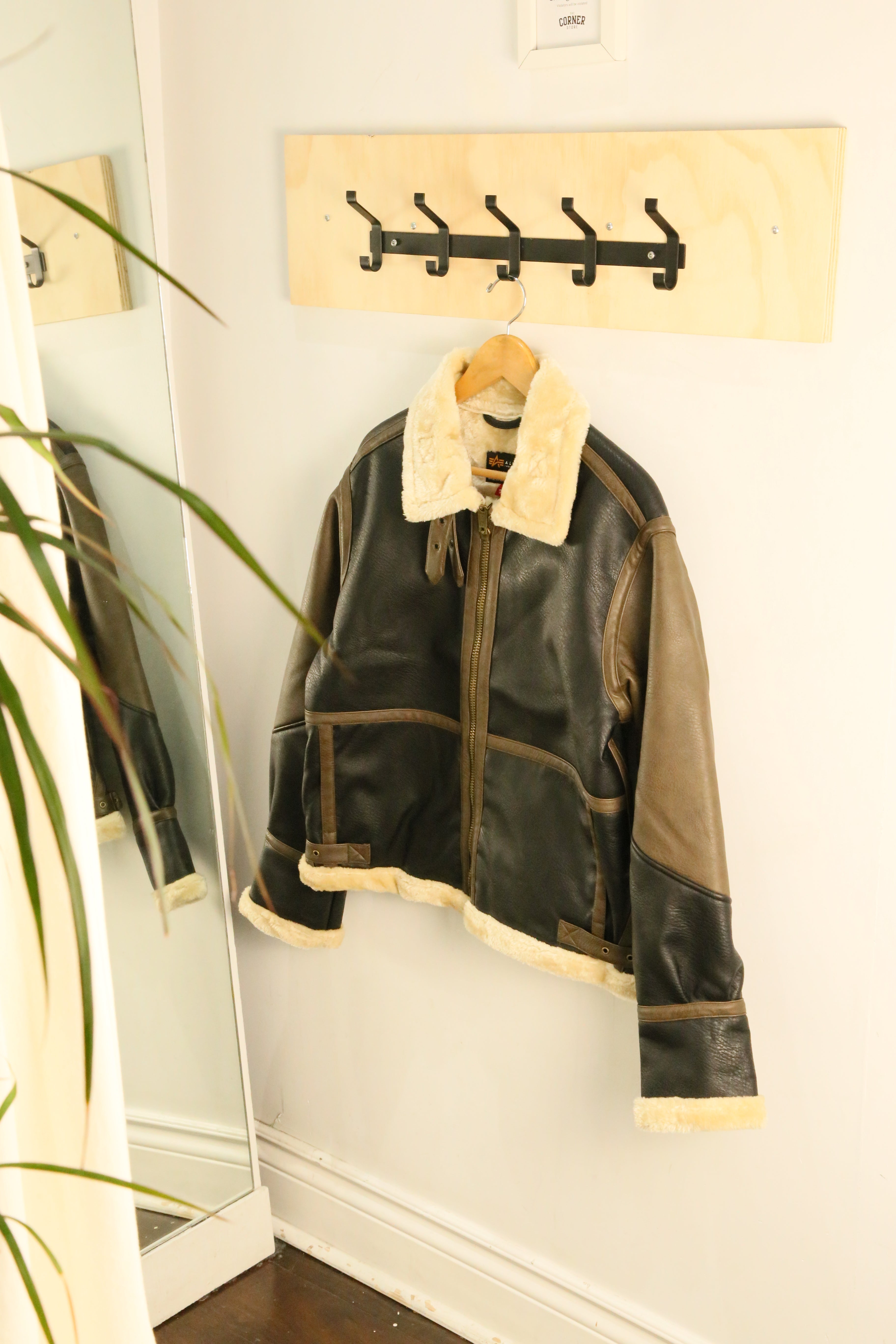 Faux Leather B-3 Mod Jacket Espresso