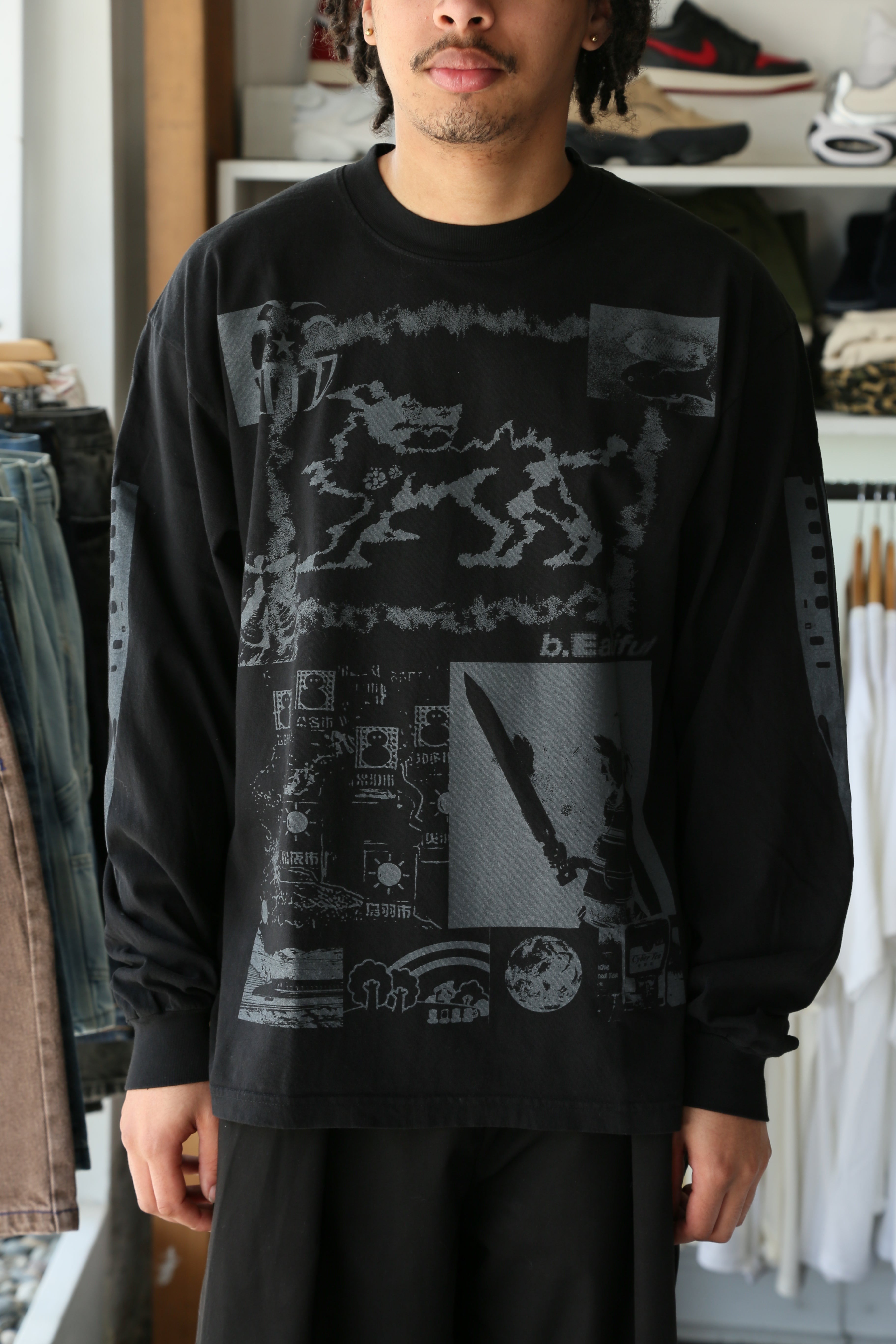Kiiro Shinkansen LS Shirt Black