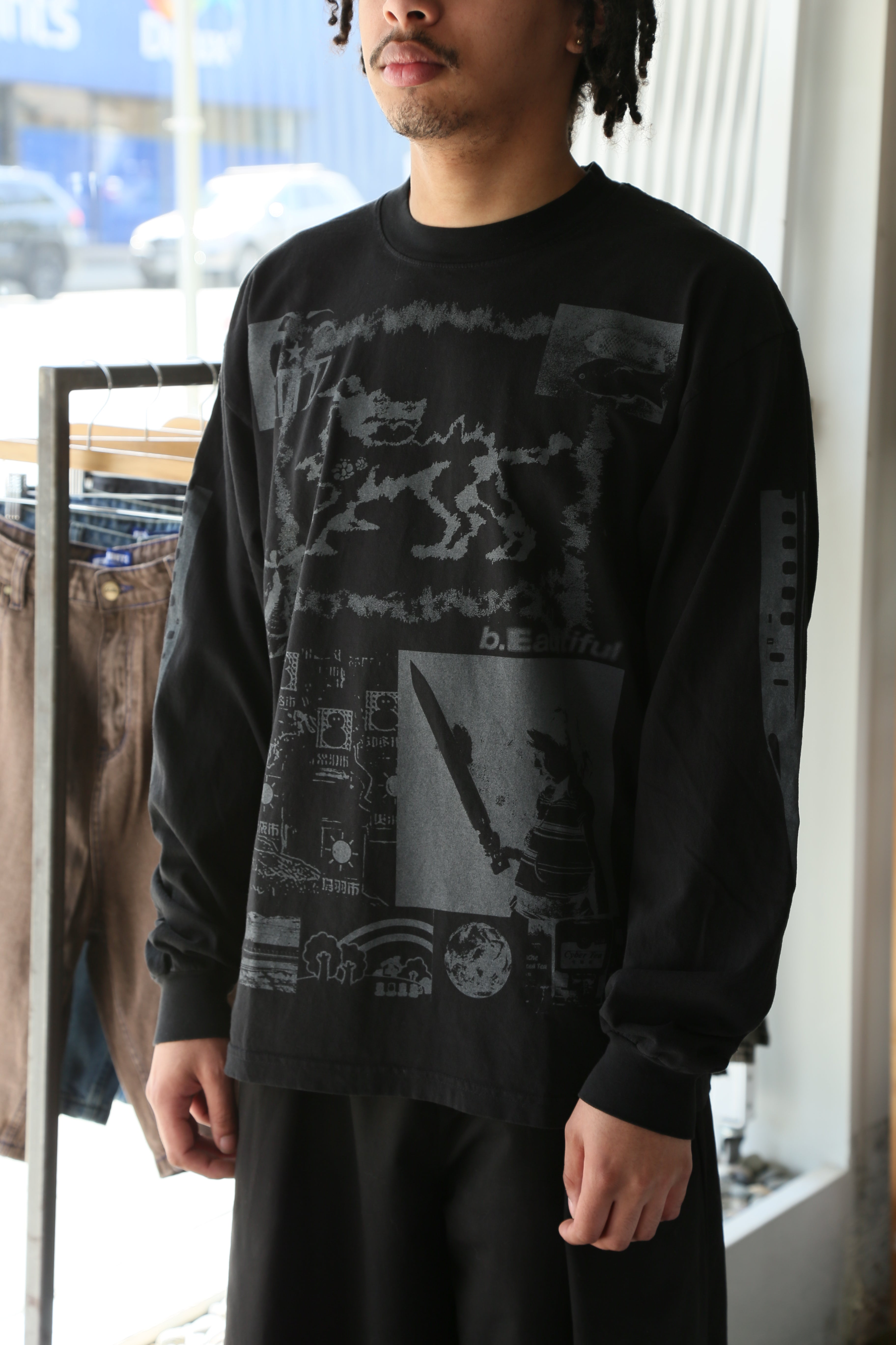 Kiiro Shinkansen LS Shirt Black