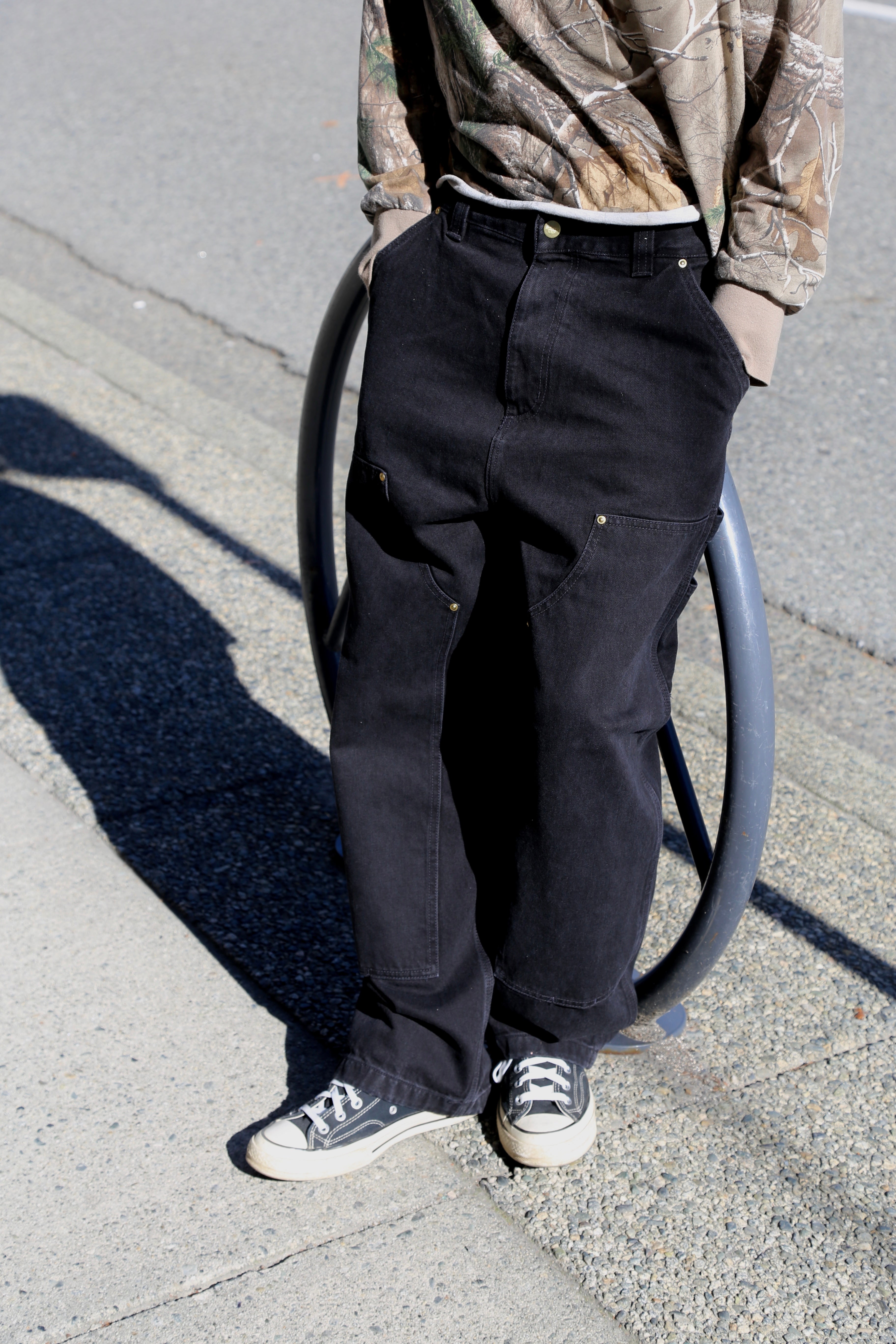 Nash Double Knee Pant Black Stone Washed