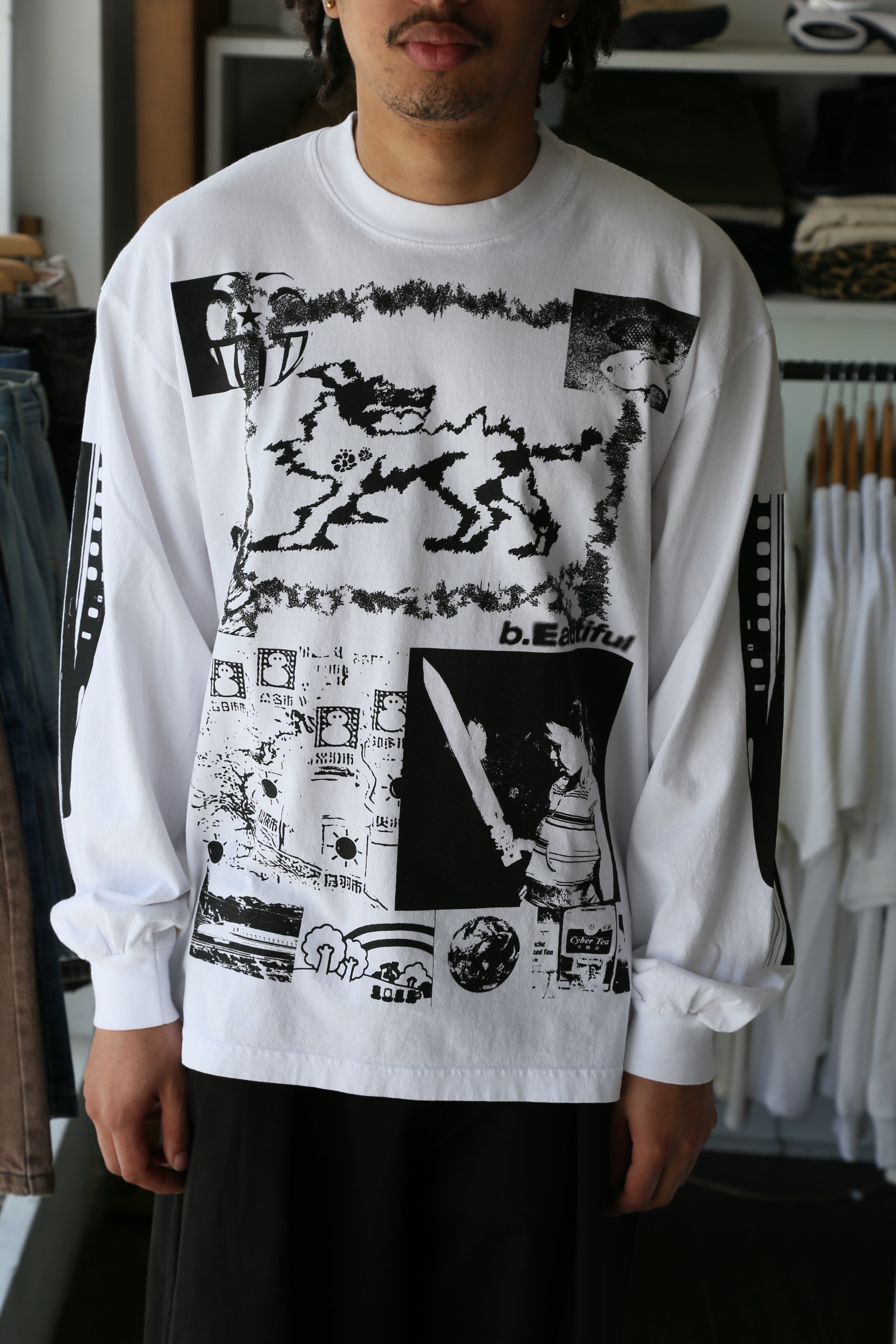 Kiiro Shinkansen LS Shirt White