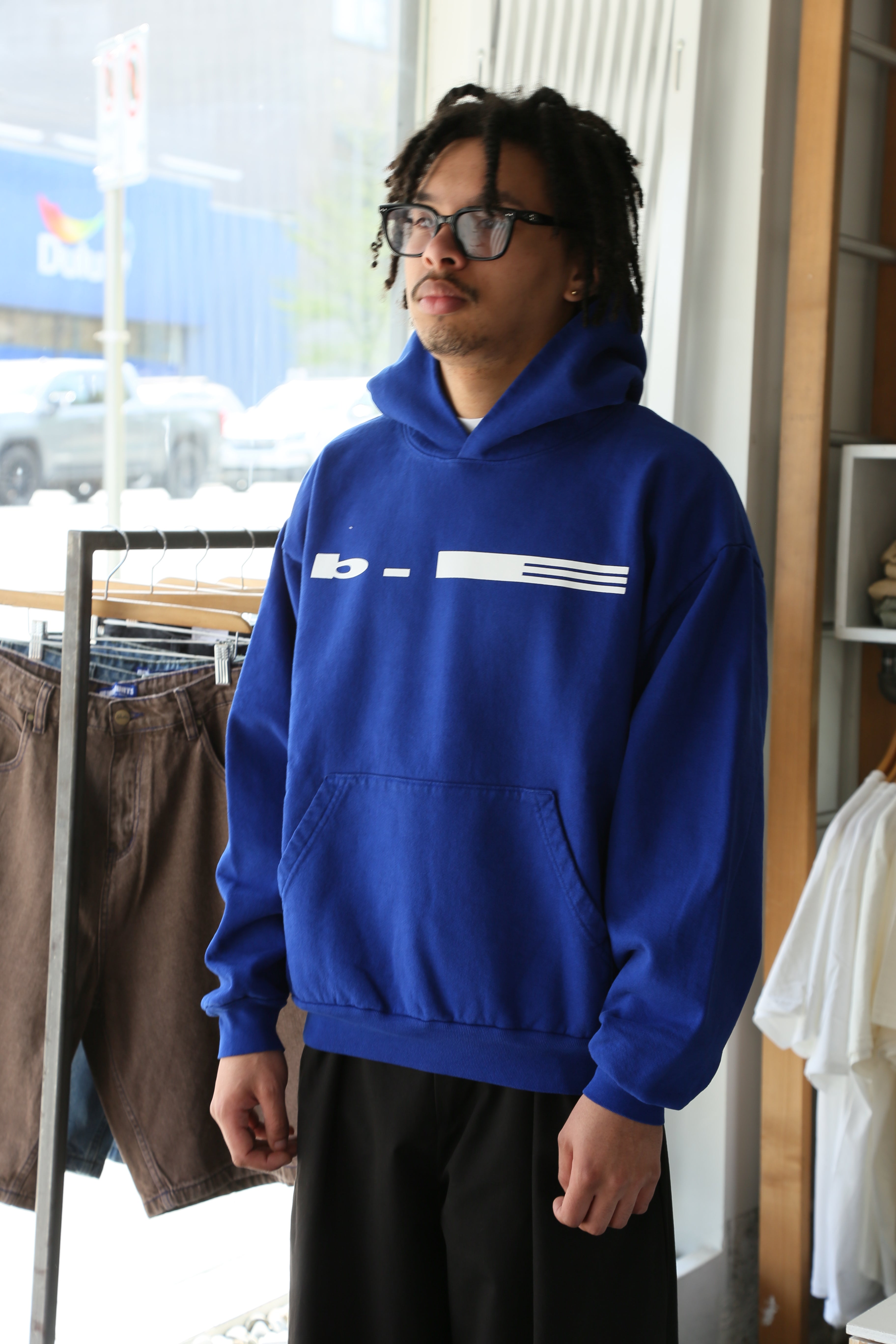 Low Logo Hoodie Cobalt Blue