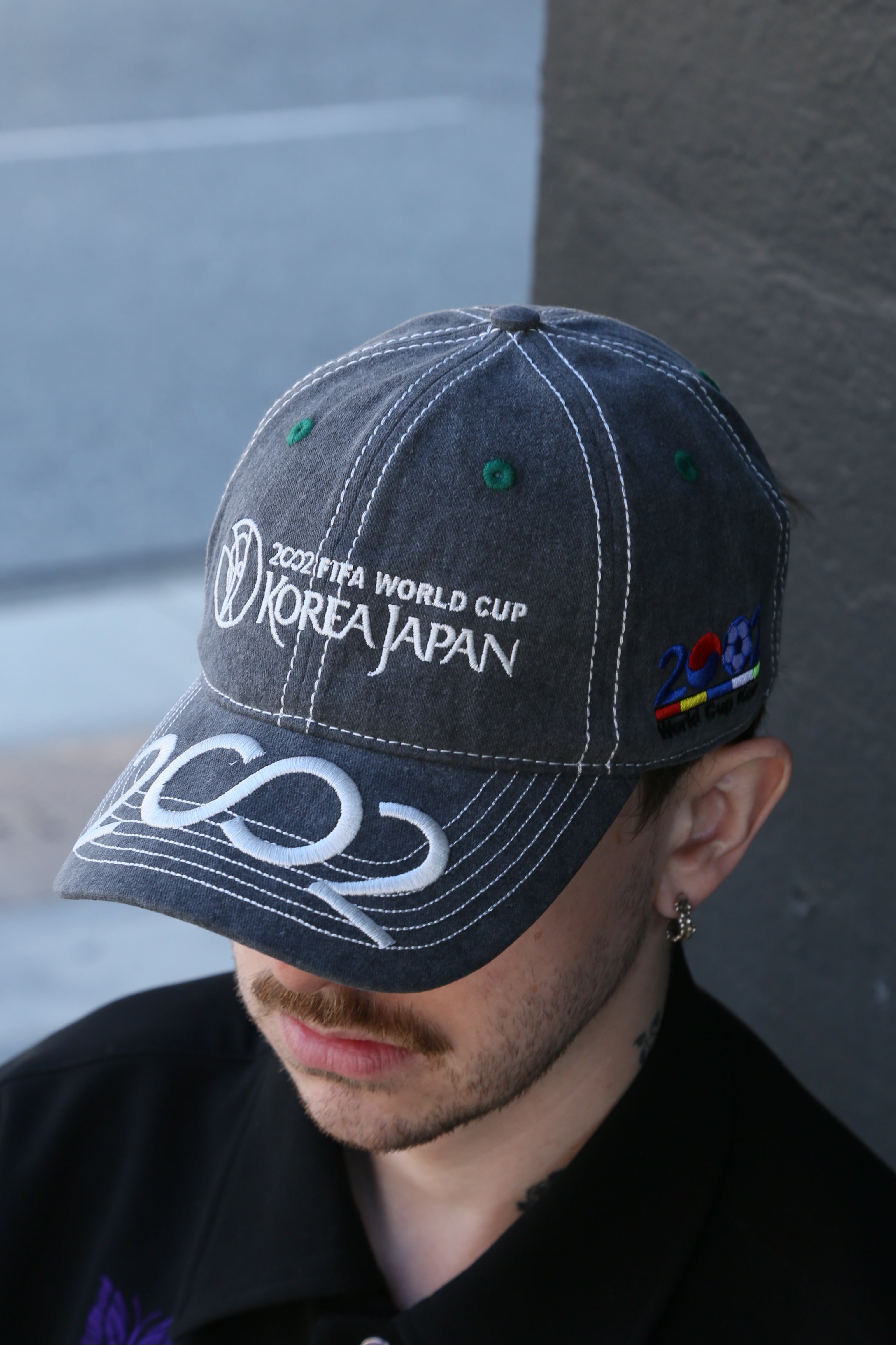 Korea Japan 2002 6-Panel Hat Washed Black