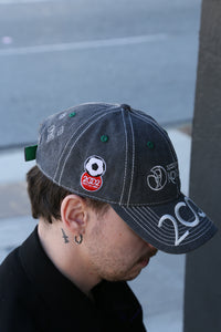 Korea Japan 2002 6-Panel Hat Washed Black
