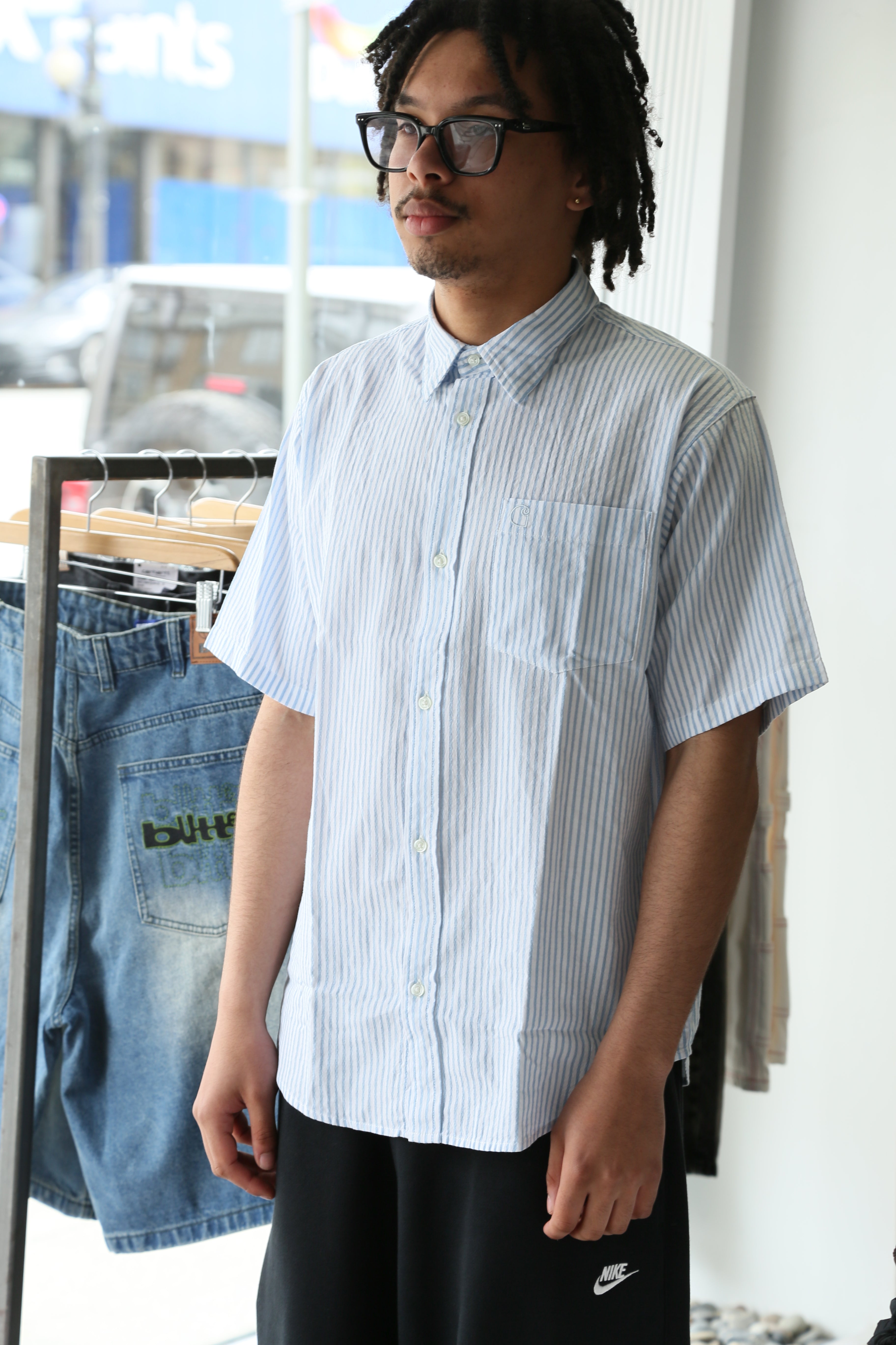 Phelps Stripe Shirt Bluebird