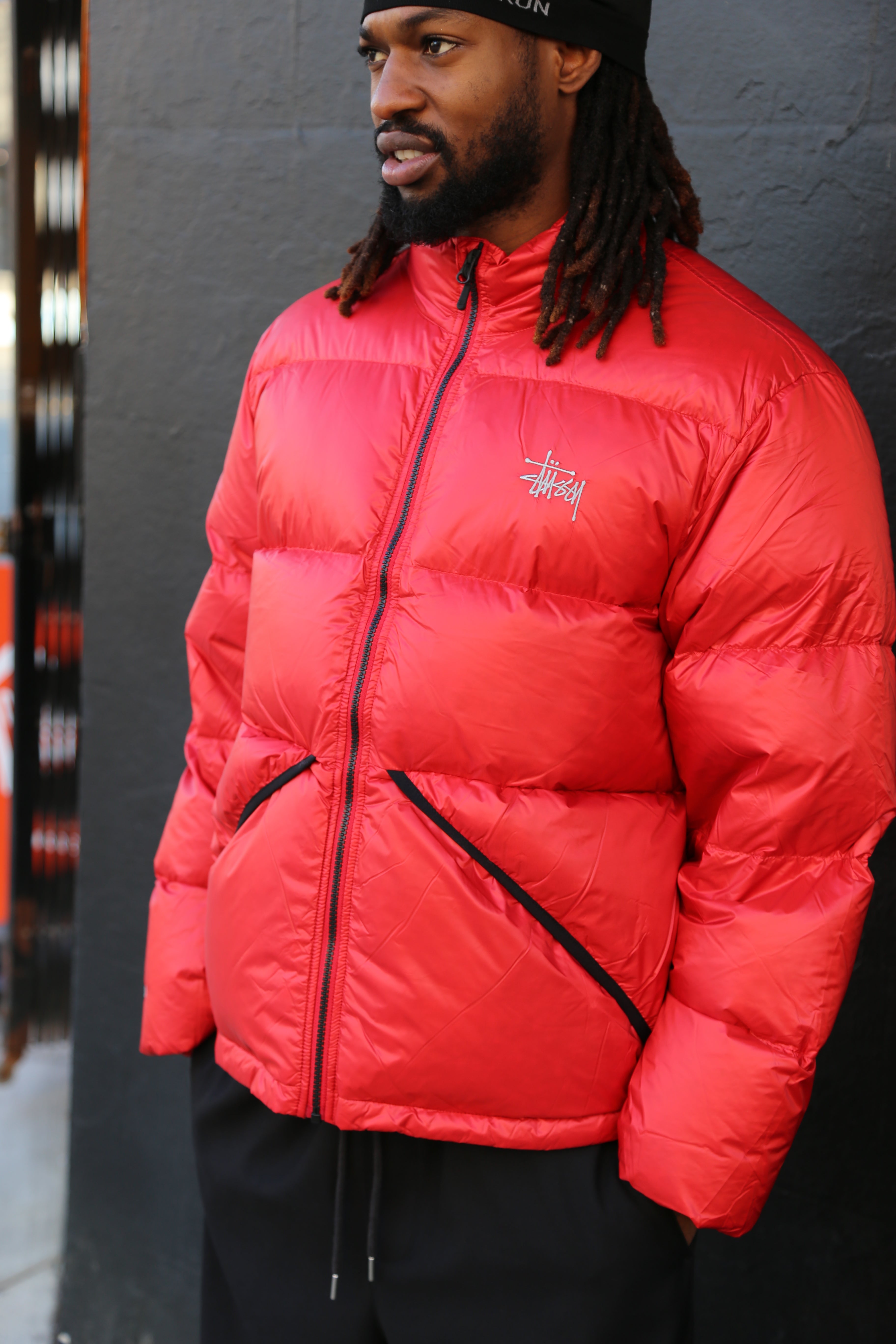 Micro Ripstop Down Mock Red