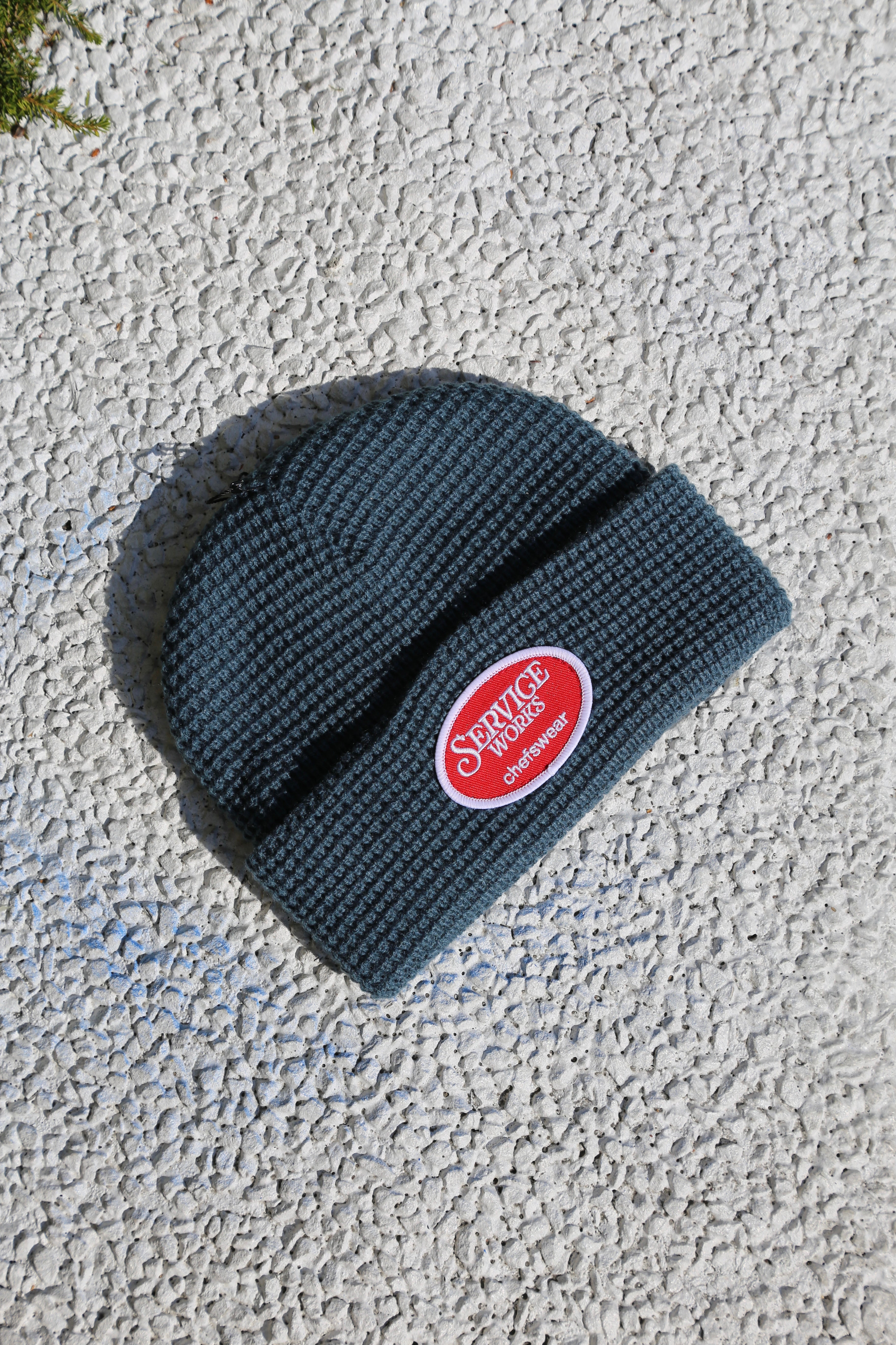 Waffle Patch Beanie Teal