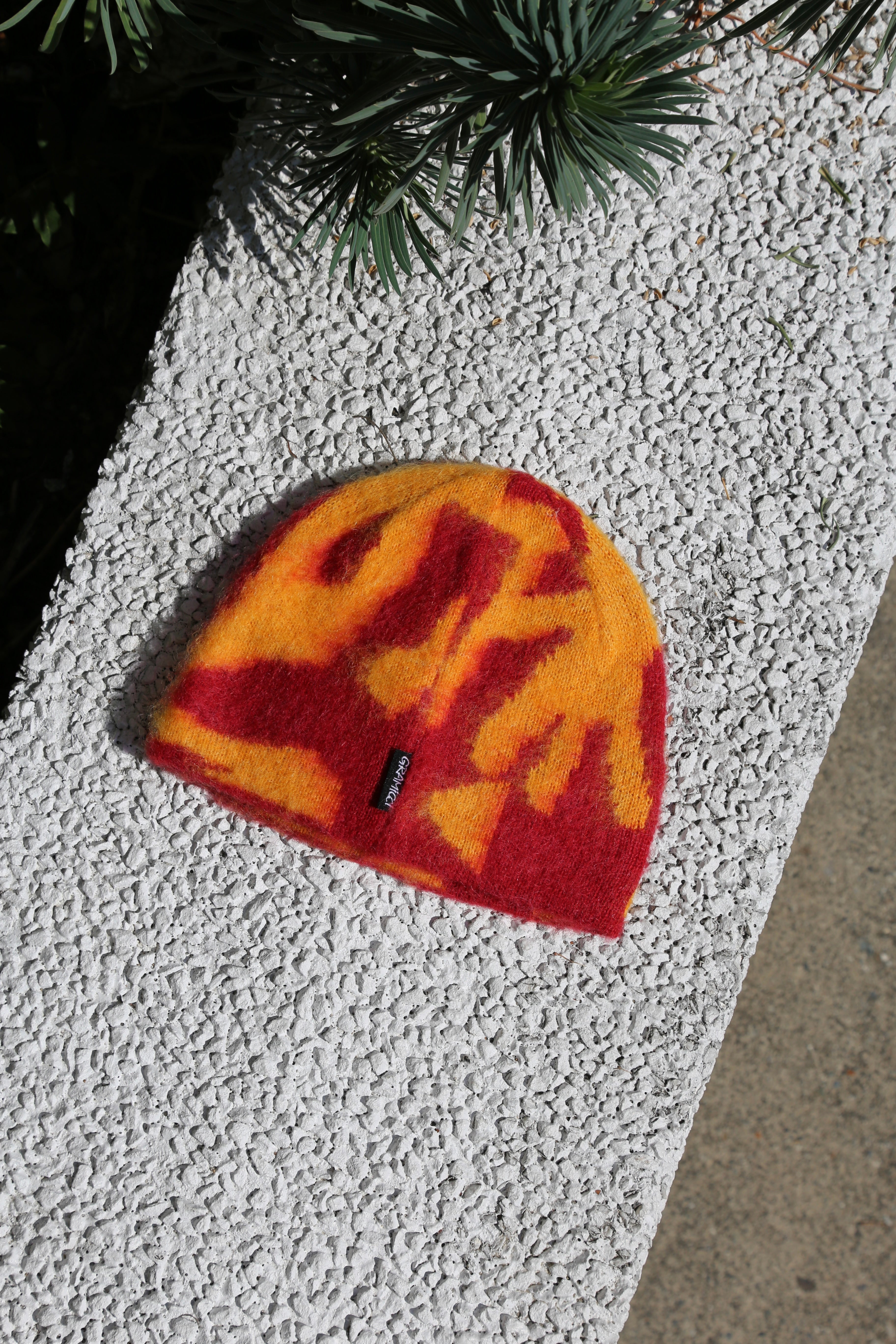 Mohair Burly Runningman Beanie Burnt Orange