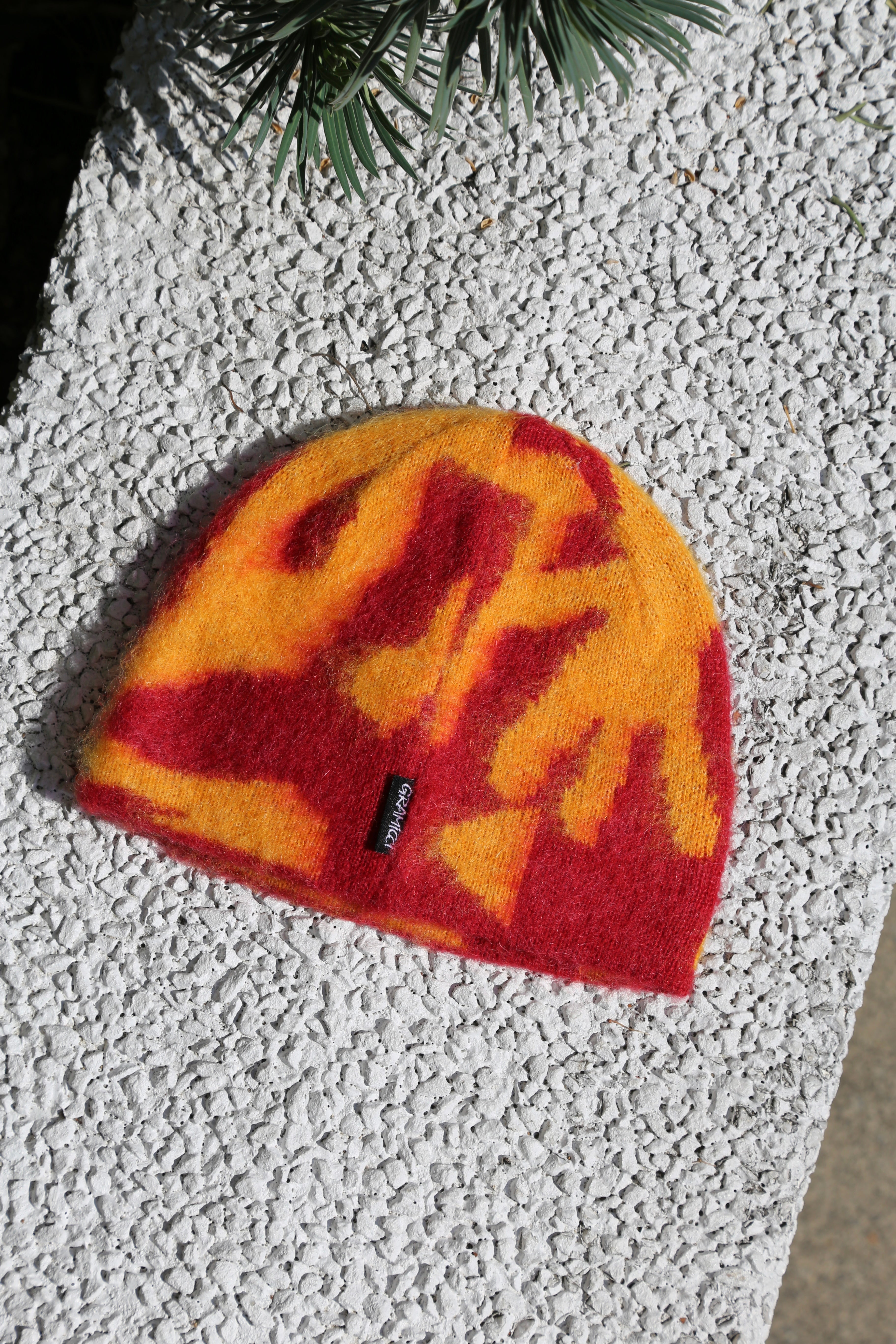 Mohair Burly Runningman Beanie Burnt Orange