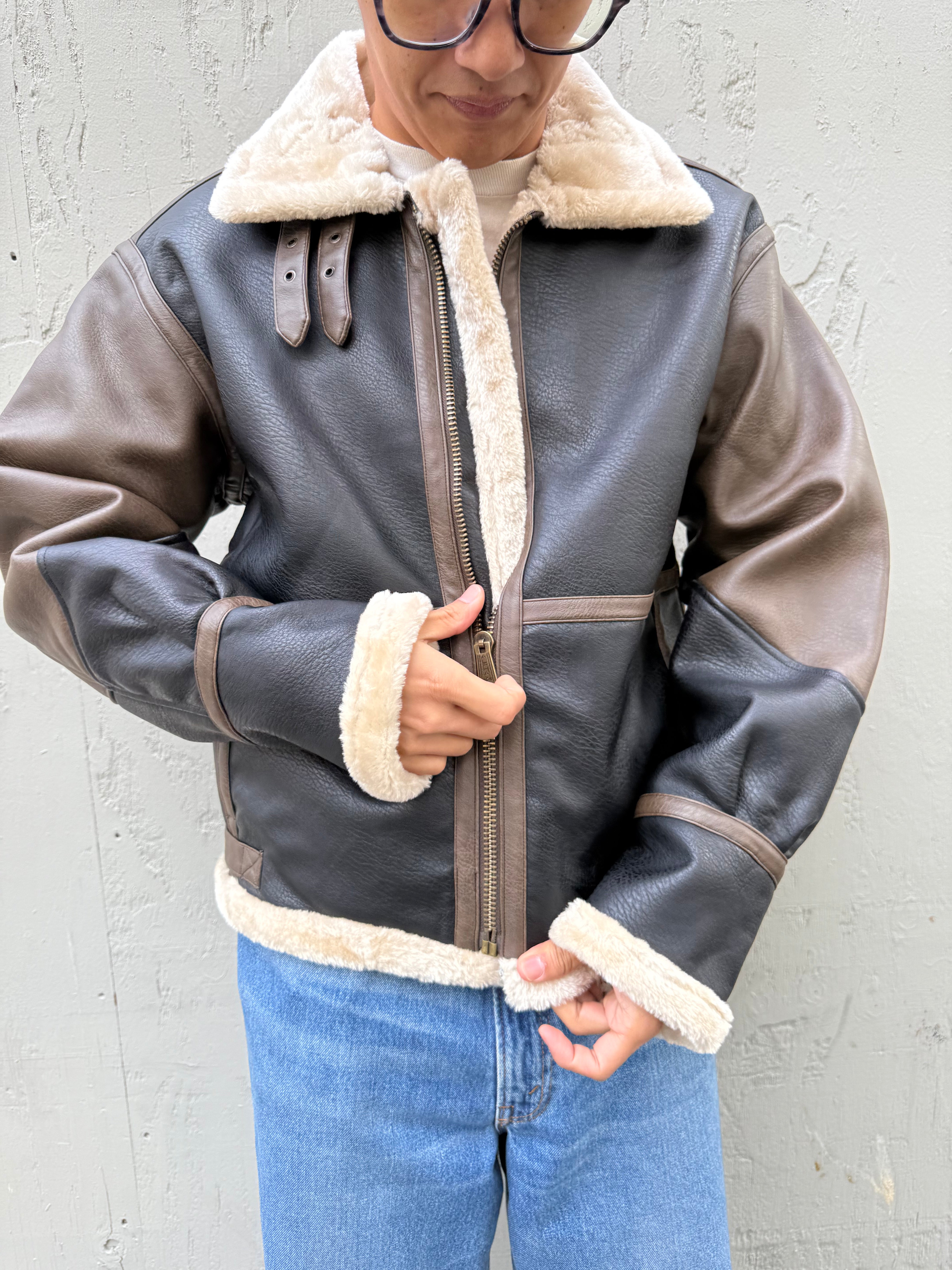 Faux Leather B-3 Mod Jacket Espresso