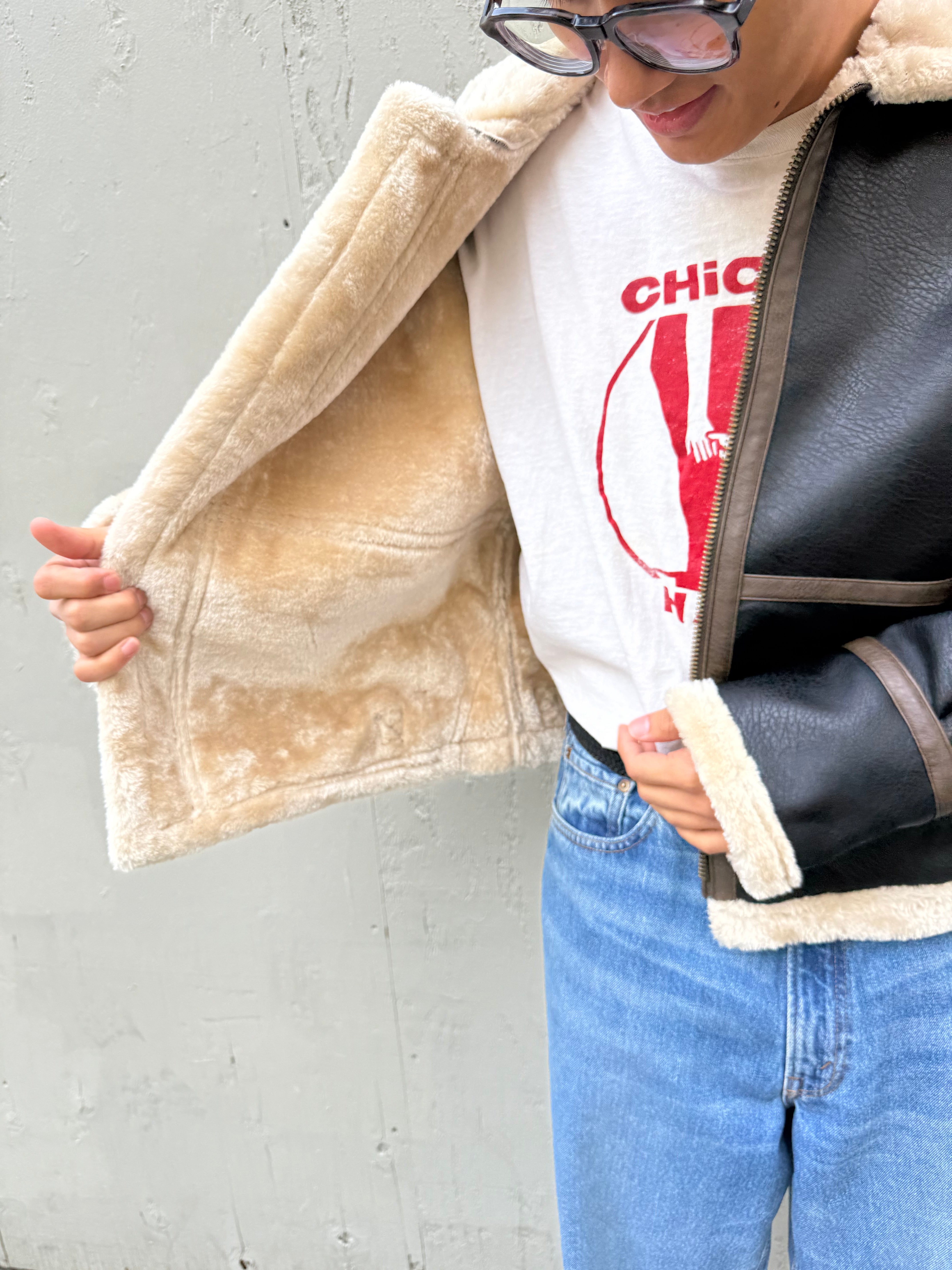 Faux Leather B-3 Mod Jacket Espresso