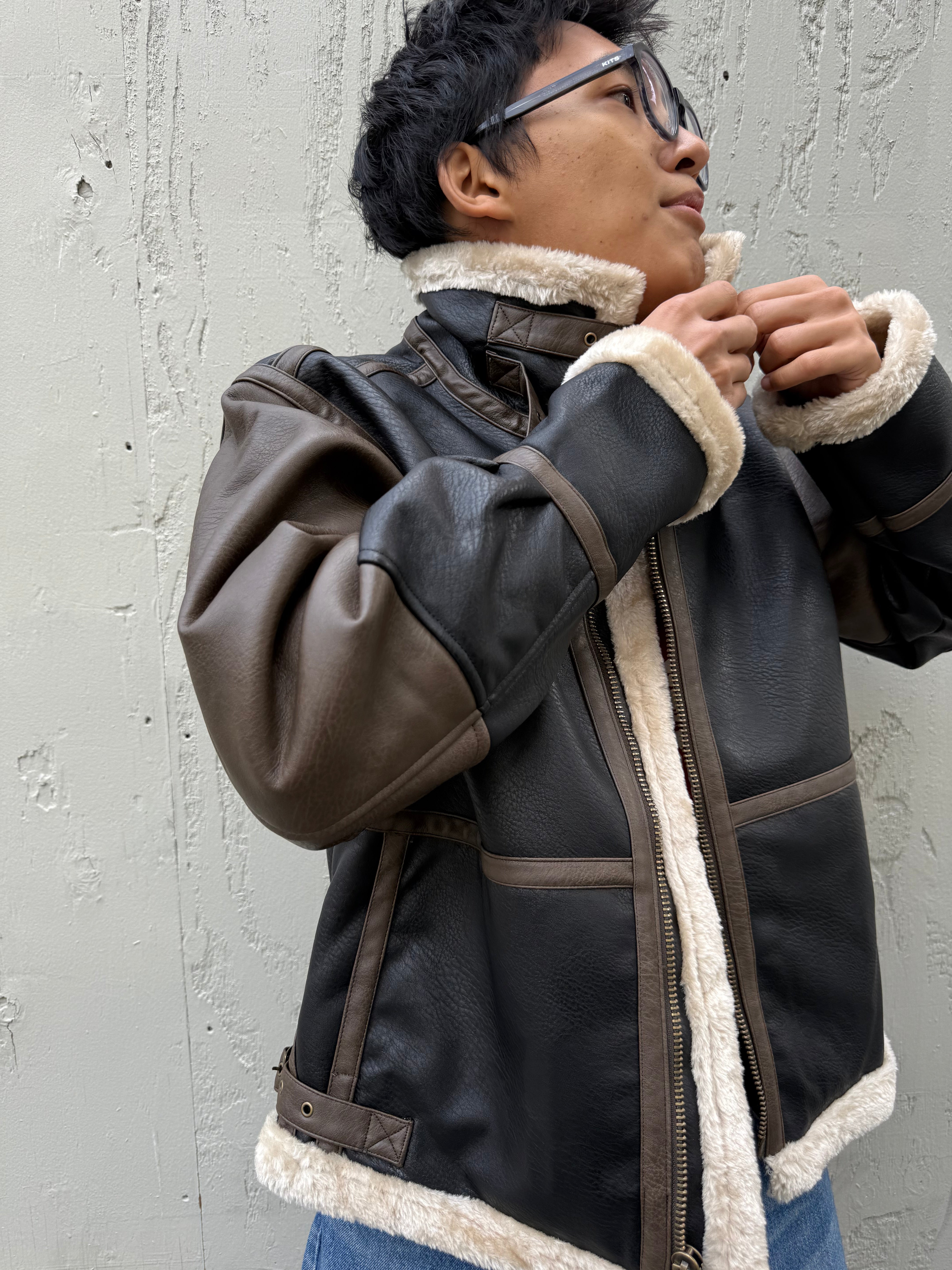 Faux Leather B-3 Mod Jacket Espresso