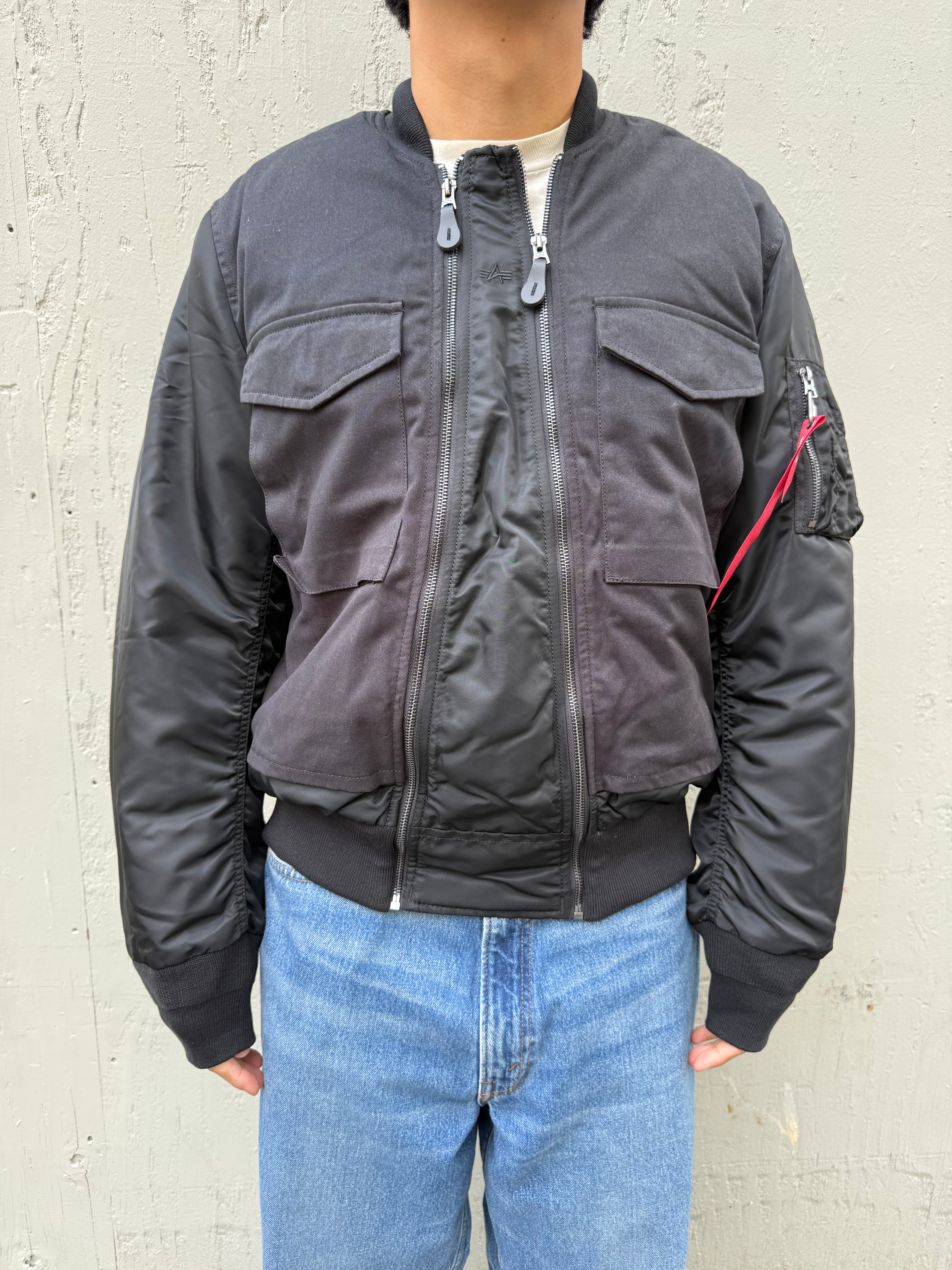 MA-1 Mixed Cotton Flight Jacket Black