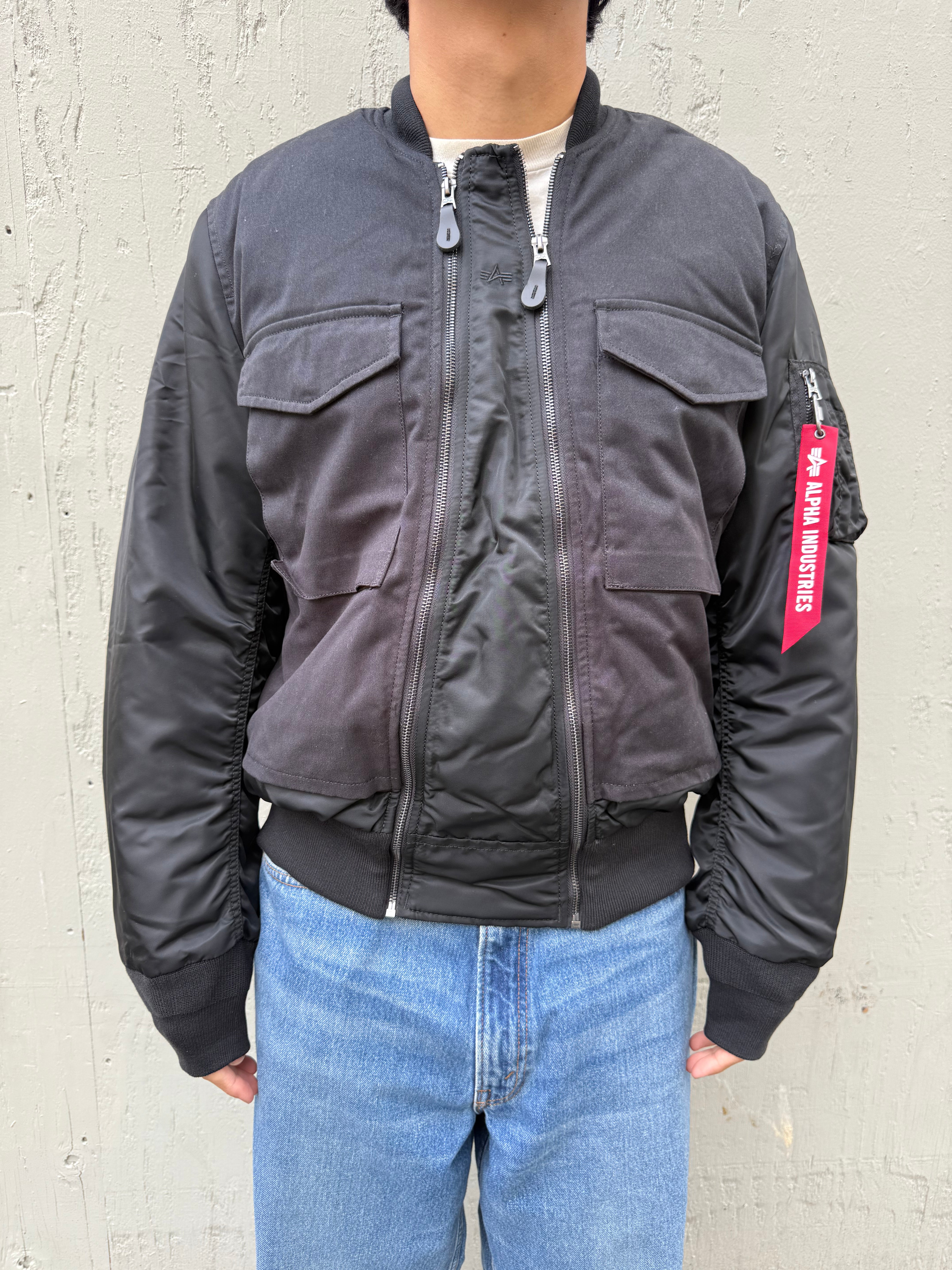MA-1 Mixed Cotton Flight Jacket Black