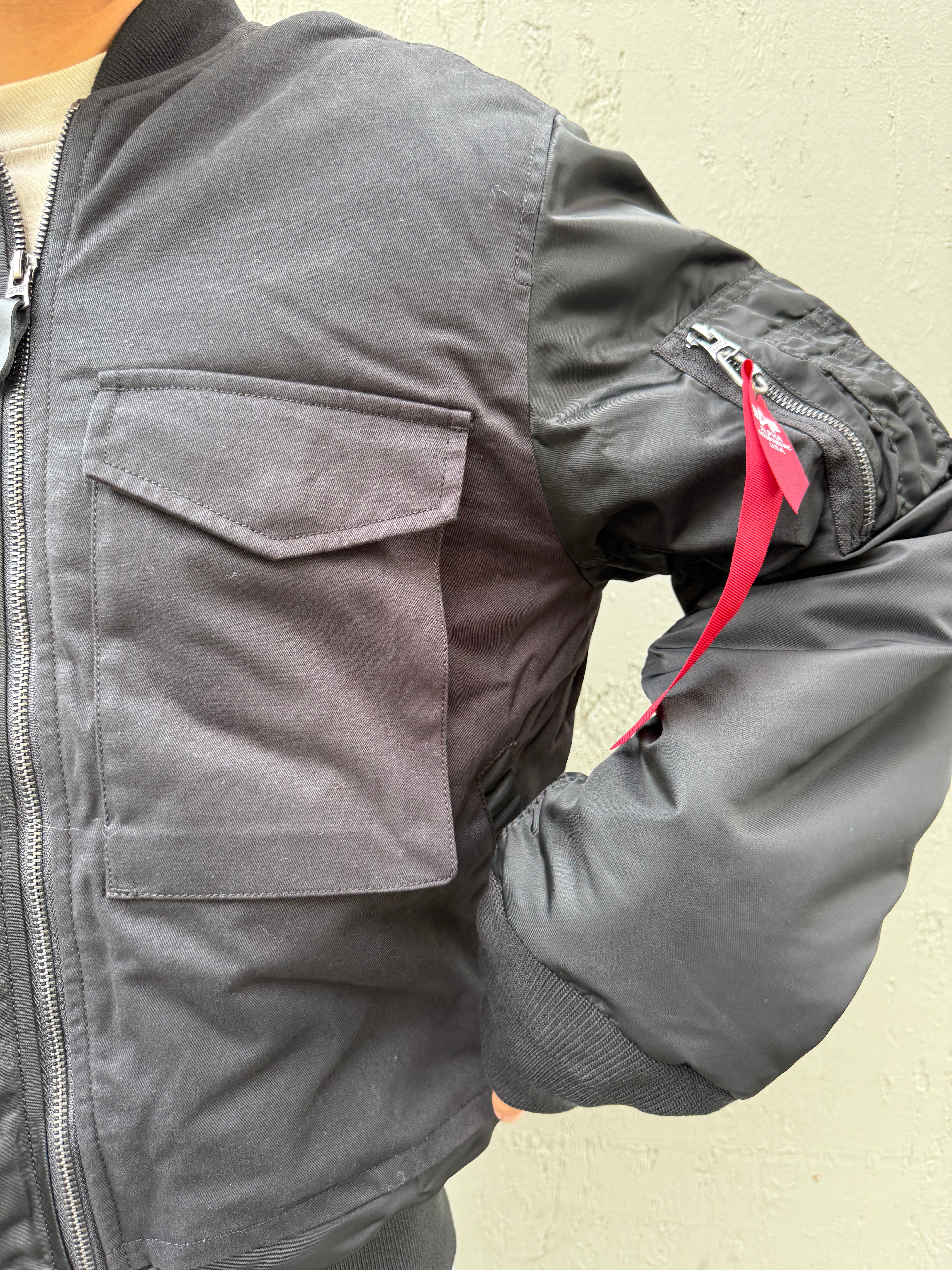 MA-1 Mixed Cotton Flight Jacket Black