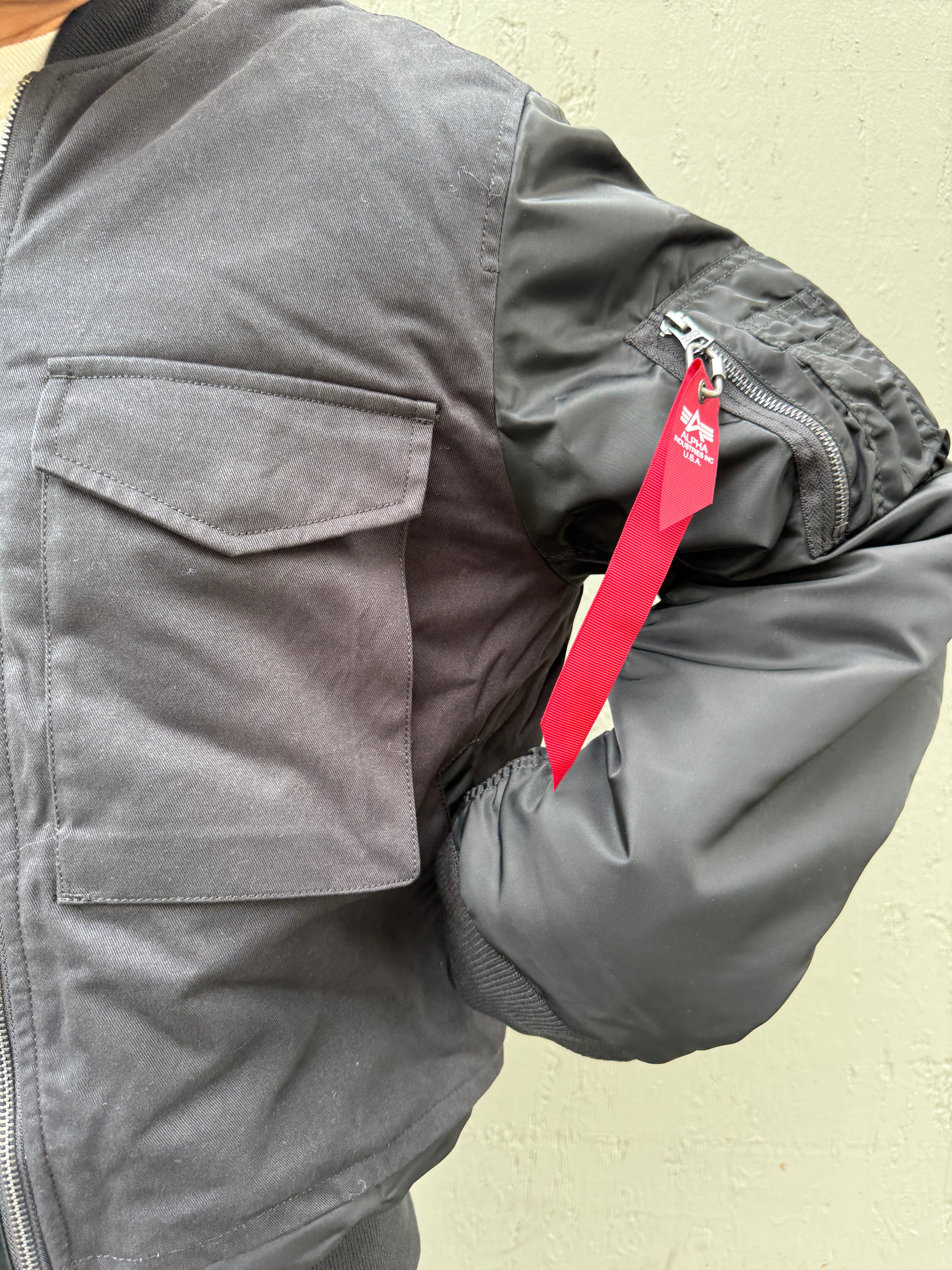 MA-1 Mixed Cotton Flight Jacket Black