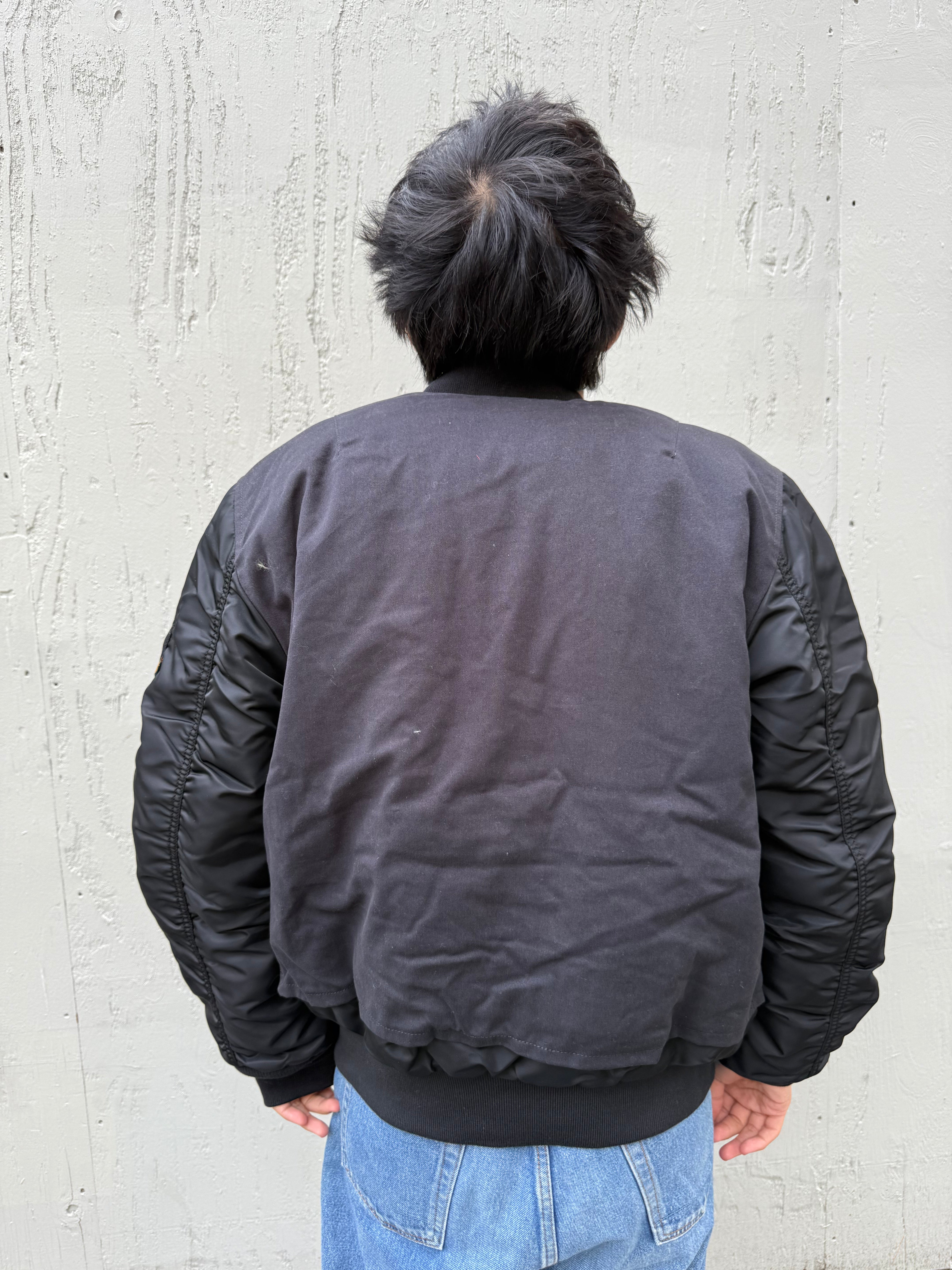 MA-1 Mixed Cotton Flight Jacket Black