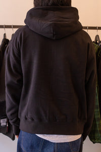Split Zip Hoodie Black